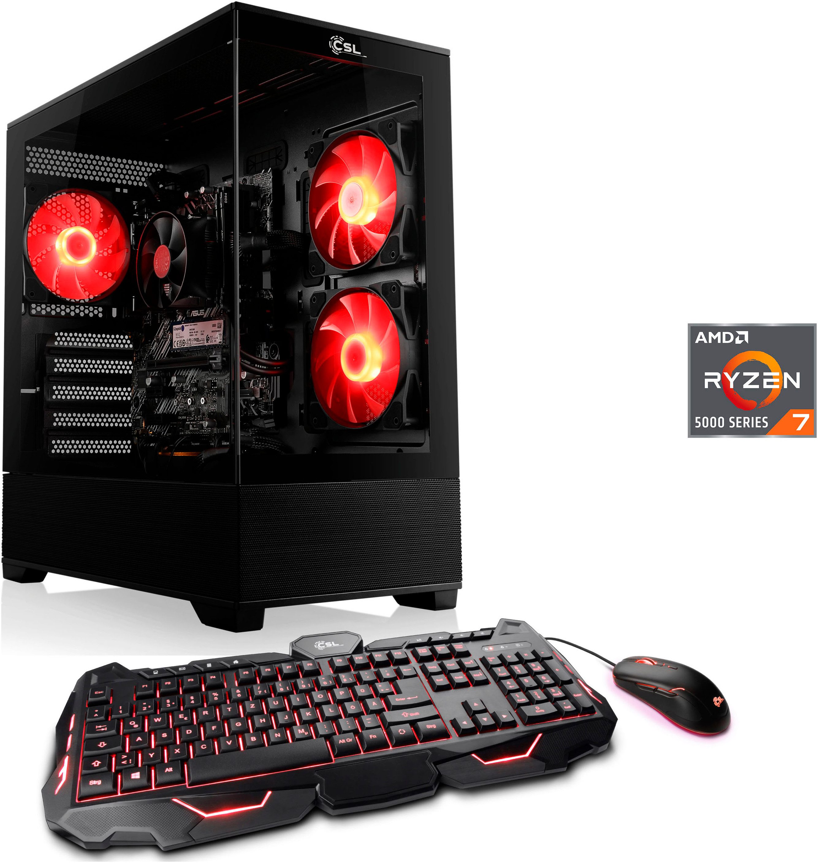 CSL AeroVision V24301 Gaming-PC (AMD Ryzen 7 5700G, 16 GB RAM, 500 GB SSD, Luftkühlung)