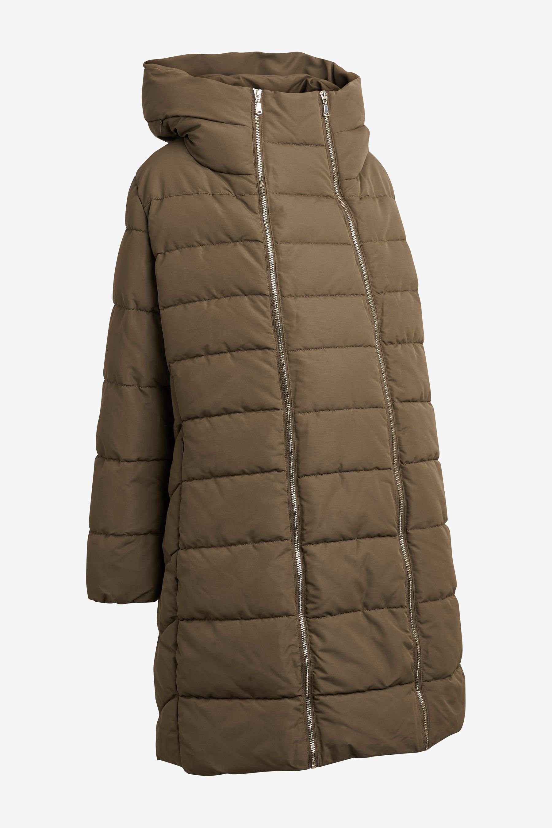 ist eine große Lagerräumung Next Umstandsjacke Wattierter Mantel mit Khaki RV-Einsatz, Umstandsmode Green (1-St)