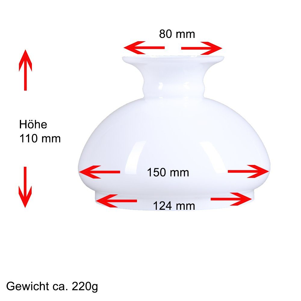 Home4Living Lampenschirm Petroleumglas weiß Lampenglas Ersatzglas Vestaschi günstig online kaufen