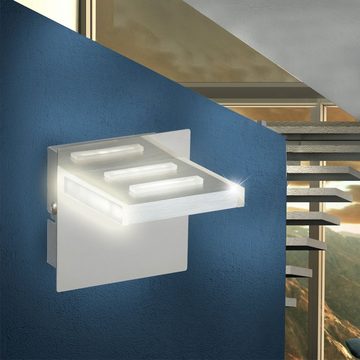 etc-shop LED Wandleuchte, LED-Leuchtmittel fest verbaut, Warmweiß, 2er Set LED Wand Lampe Gästezimmer Küchen Chrom Beleuchtung 1-flammig