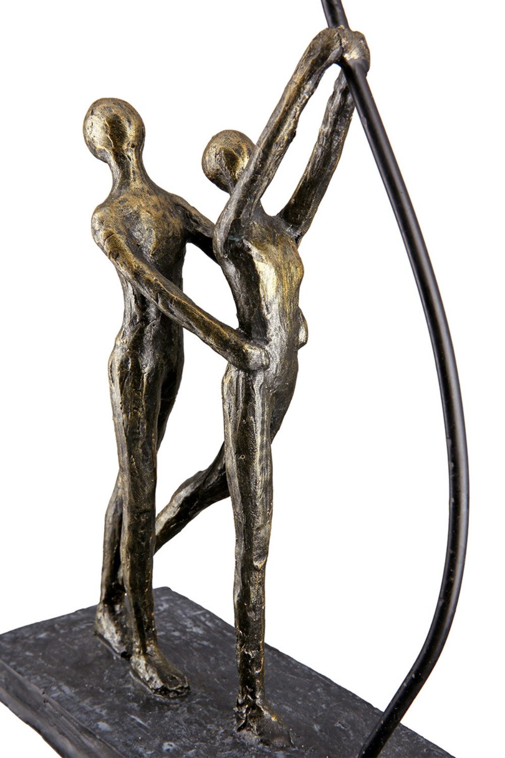 Brillibrum Dekofigur Herz Figur Kunststein Dekofigur Liebe Herzballon Bronze Herzluftballon