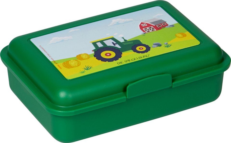 COPPENRATH DIE SPIEGELBURG Lunchbox Butterbrotdose Brotdose Traktor grün "Wenn ich mal groß bin", Kunststoff, (Set, 2-tlg., 1), Dose mit Trenneinsatz