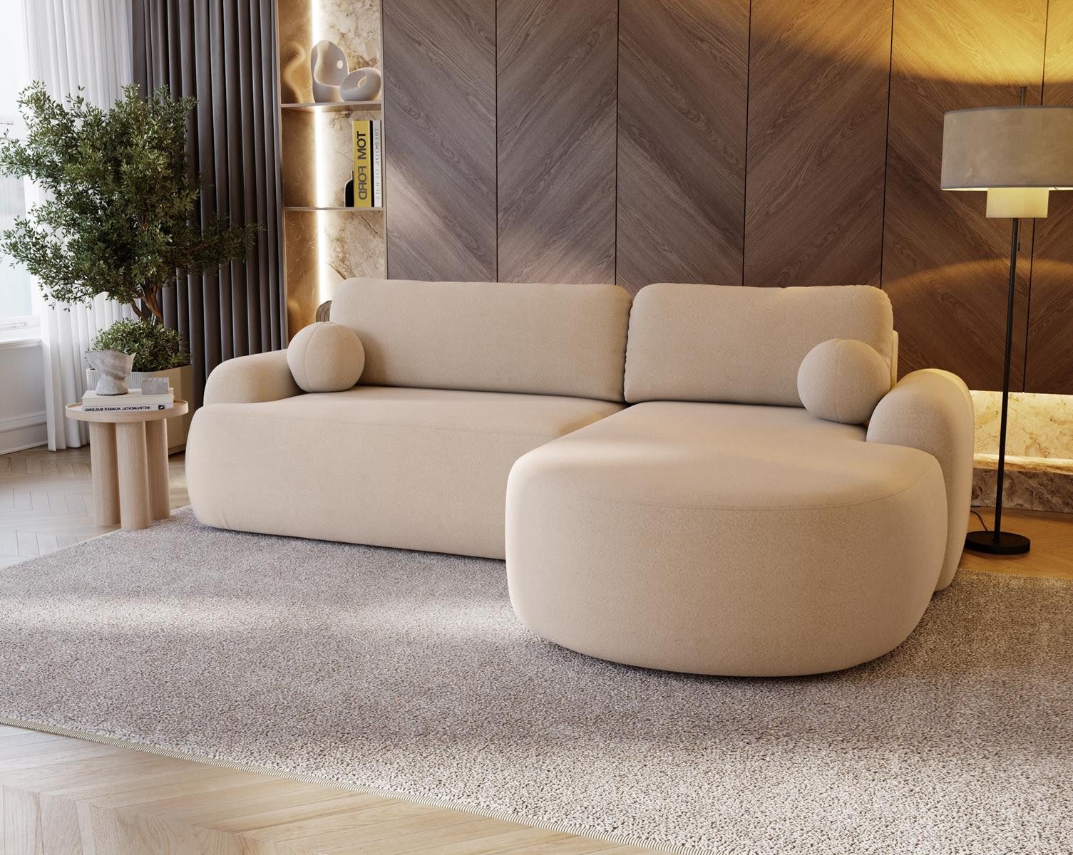 Compleo Ecksofa boucle mit breiter Ottomane günstig online kaufen