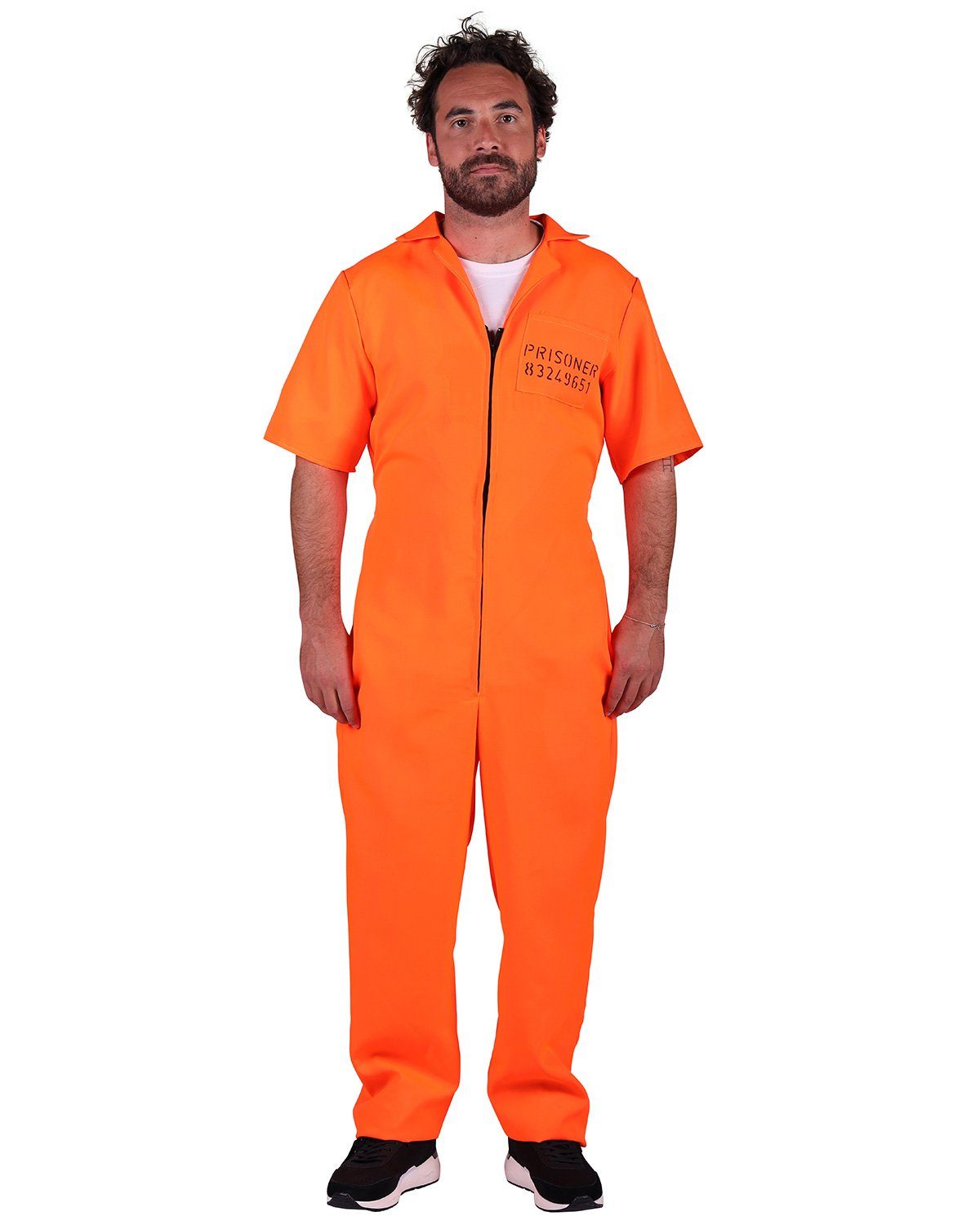 Kostüm Gefangener für Herren Orange Häftling Overall
