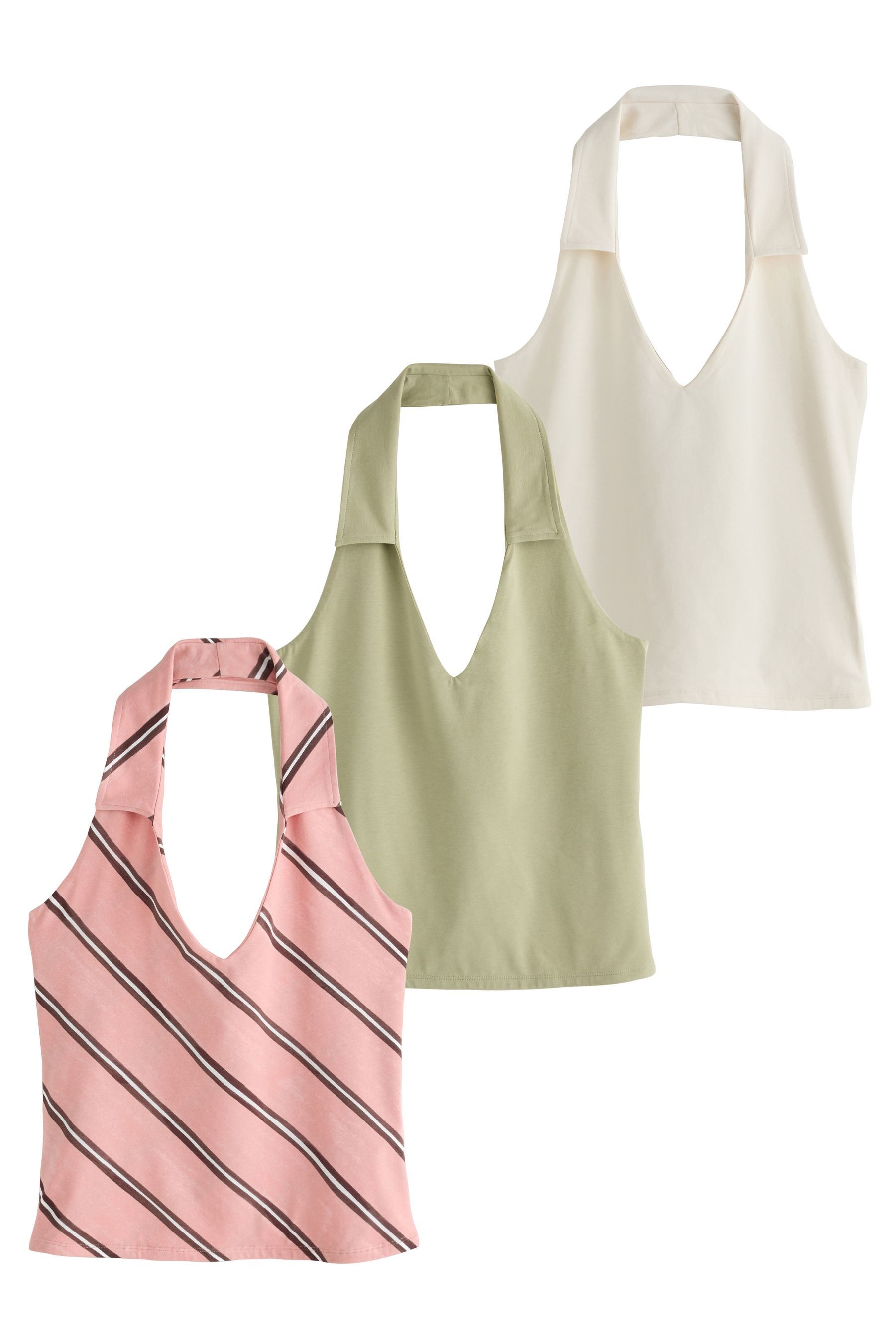 Trägertop Neckholder-Oberteile, 3er-Pack