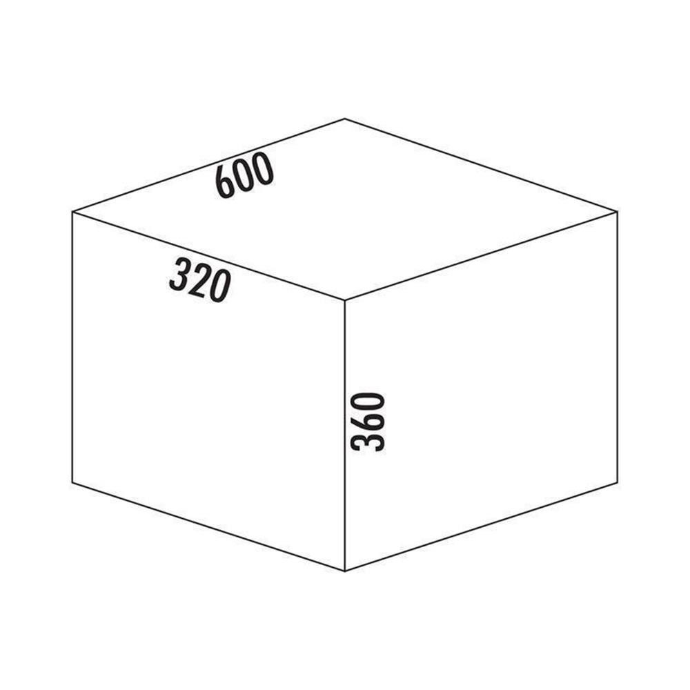 Naber Einbaumülleimer Cox® Base 360 K/600-2, Abfallsammler für Frontauszüge