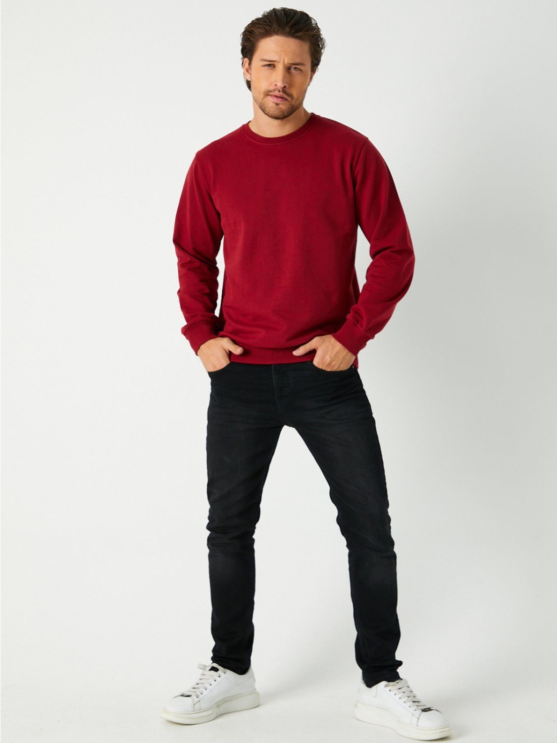 COMEOR Sweatshirt Herren Pullover bequeme Sweater (1-tlg) aus Baumwollmischung – Bild 3 von 5