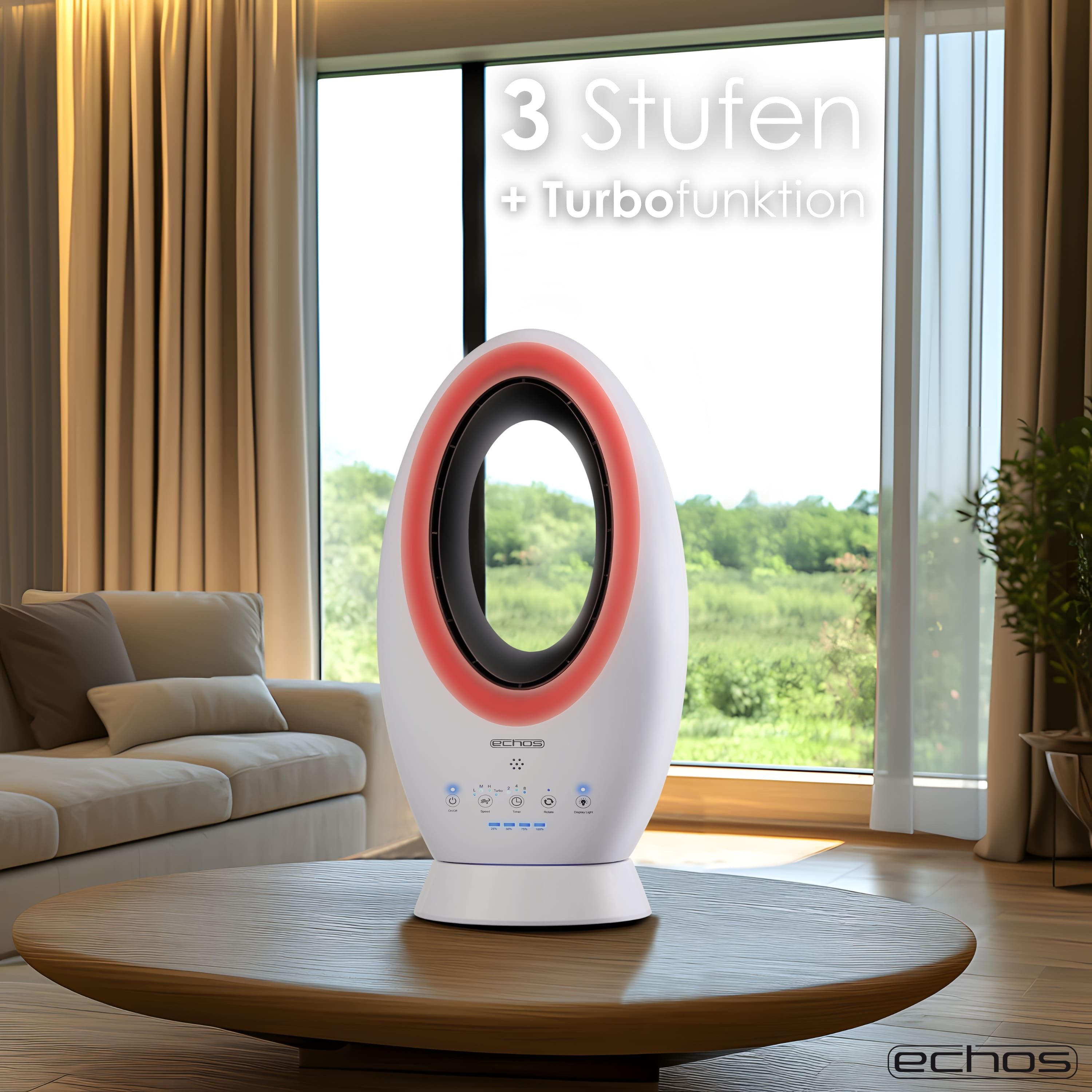 echos Turmventilator Eco-1212, Turbo-Modus, Leiser Betrieb günstig online kaufen