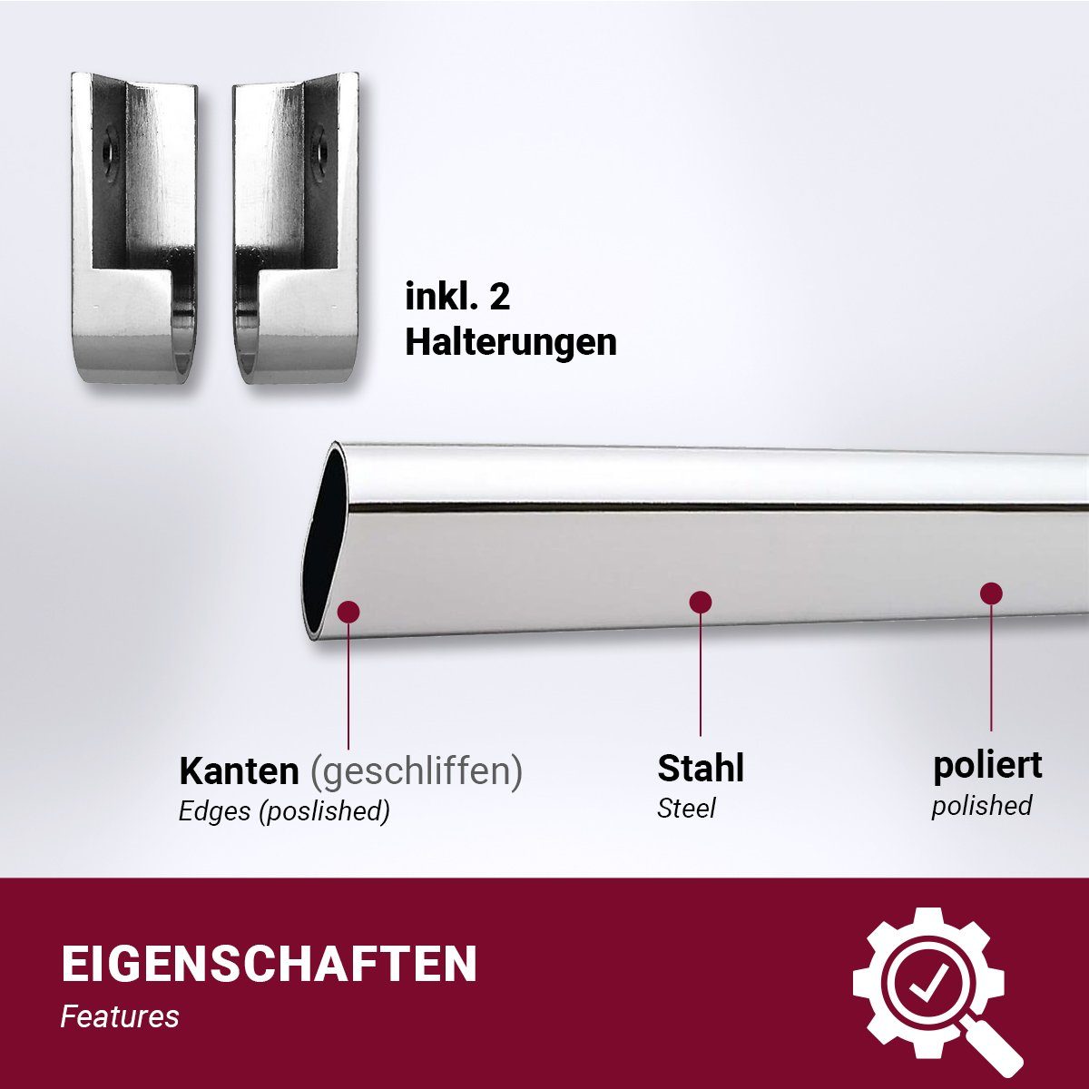 HOOZ Kleiderstange aus Chrom mit Halterung günstig online kaufen