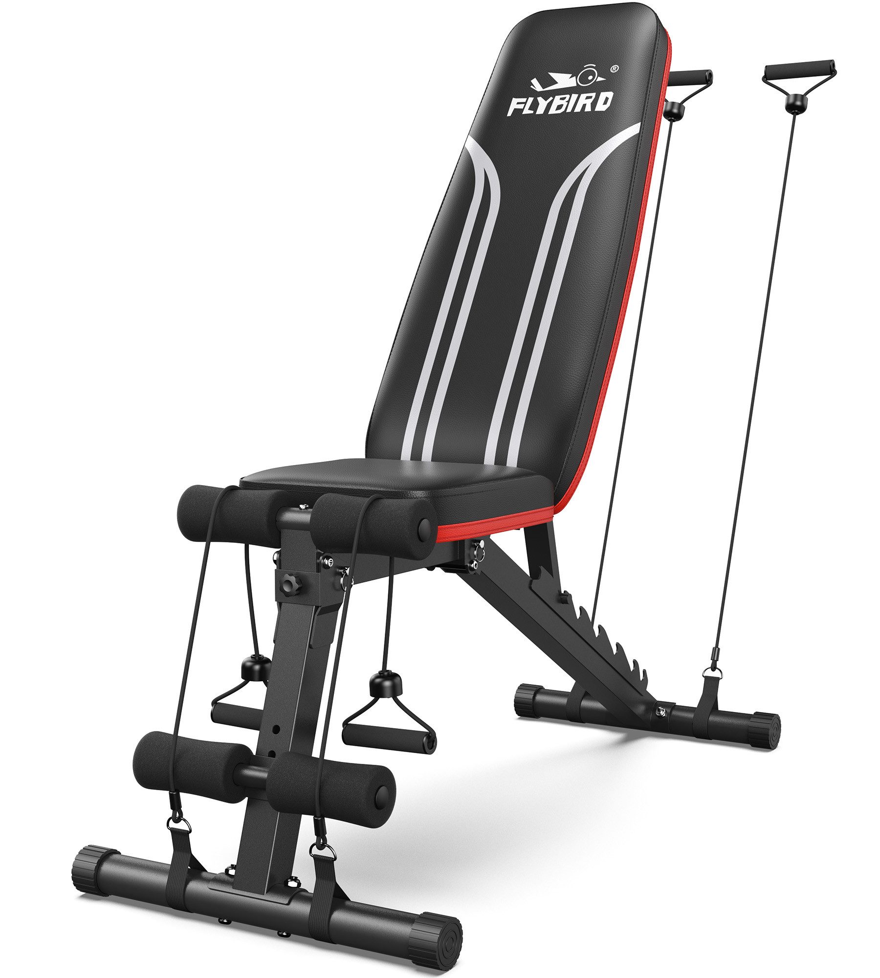 FLYBIRD Hantelbank Multifunktionale Hantelbank, 318 kg Belastbarkeit mit Resistenzband, (1-tlg), mit stabiler Basis und robustem Gestell