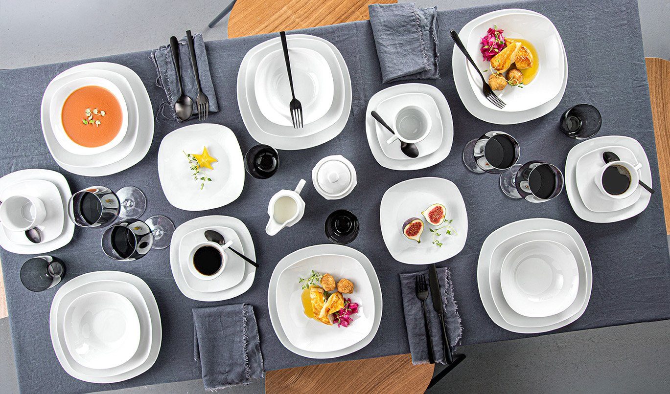 SÄNGER Müslischale Set Bilgola, Weiß, Porzellan, (Set, 6-tlg), 300 ml, spülmaschinengeeignet, Premium Collection