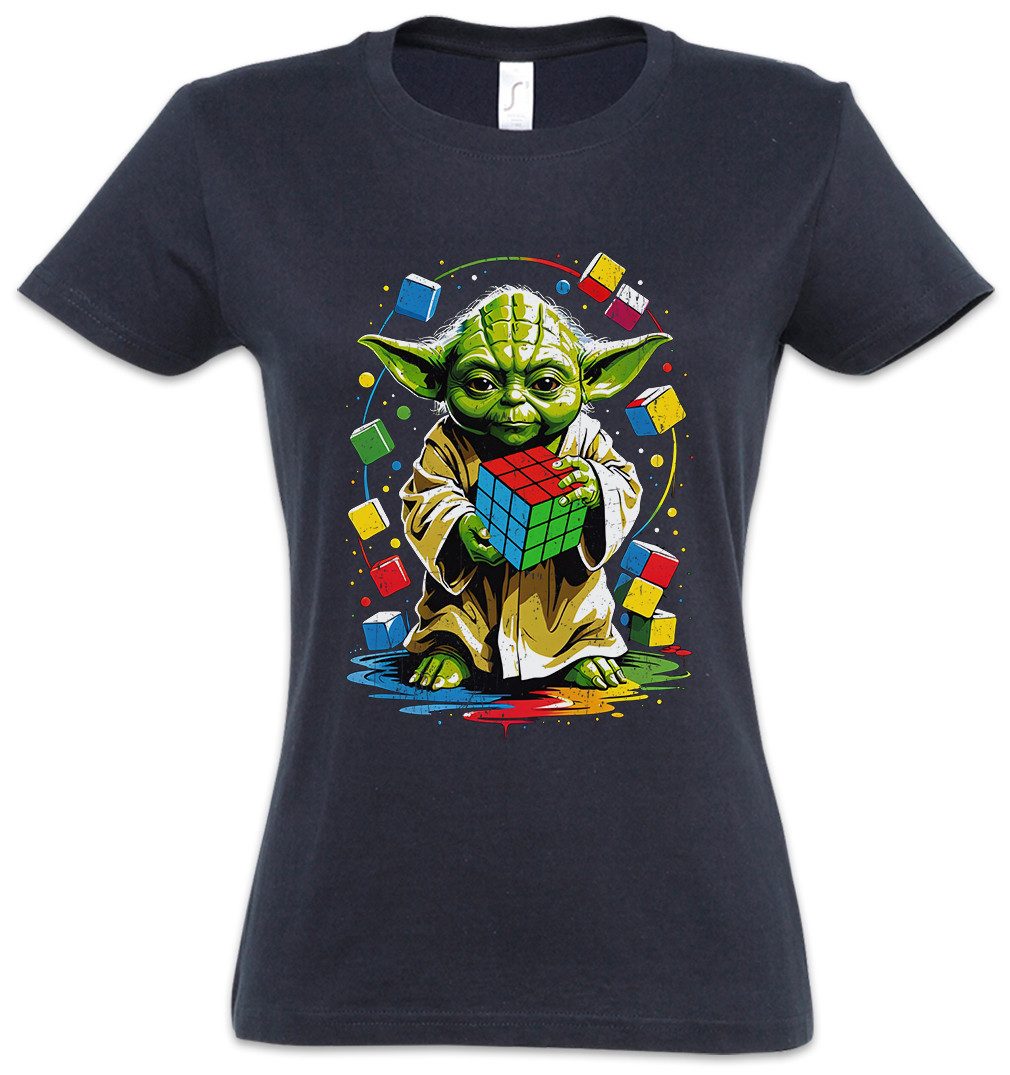 Urban Backwoods Print-Shirt Master Cube Damen T-Shirt Zauberwürfel Wars Yoda 80s Magic Star Speed (1-tlg) Cubing Jedi Cuber Master