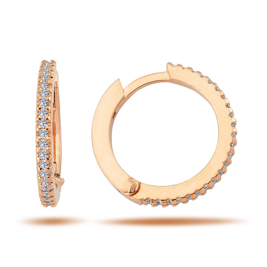 EinStein Diamant Ohrring-Set Creolen Diamanten Brillant-Schliff Ohrringe 14 Karat Rotgold, Creolen Diamanten Brillant-Schliff Ohrringe 14 Karat Rotgold