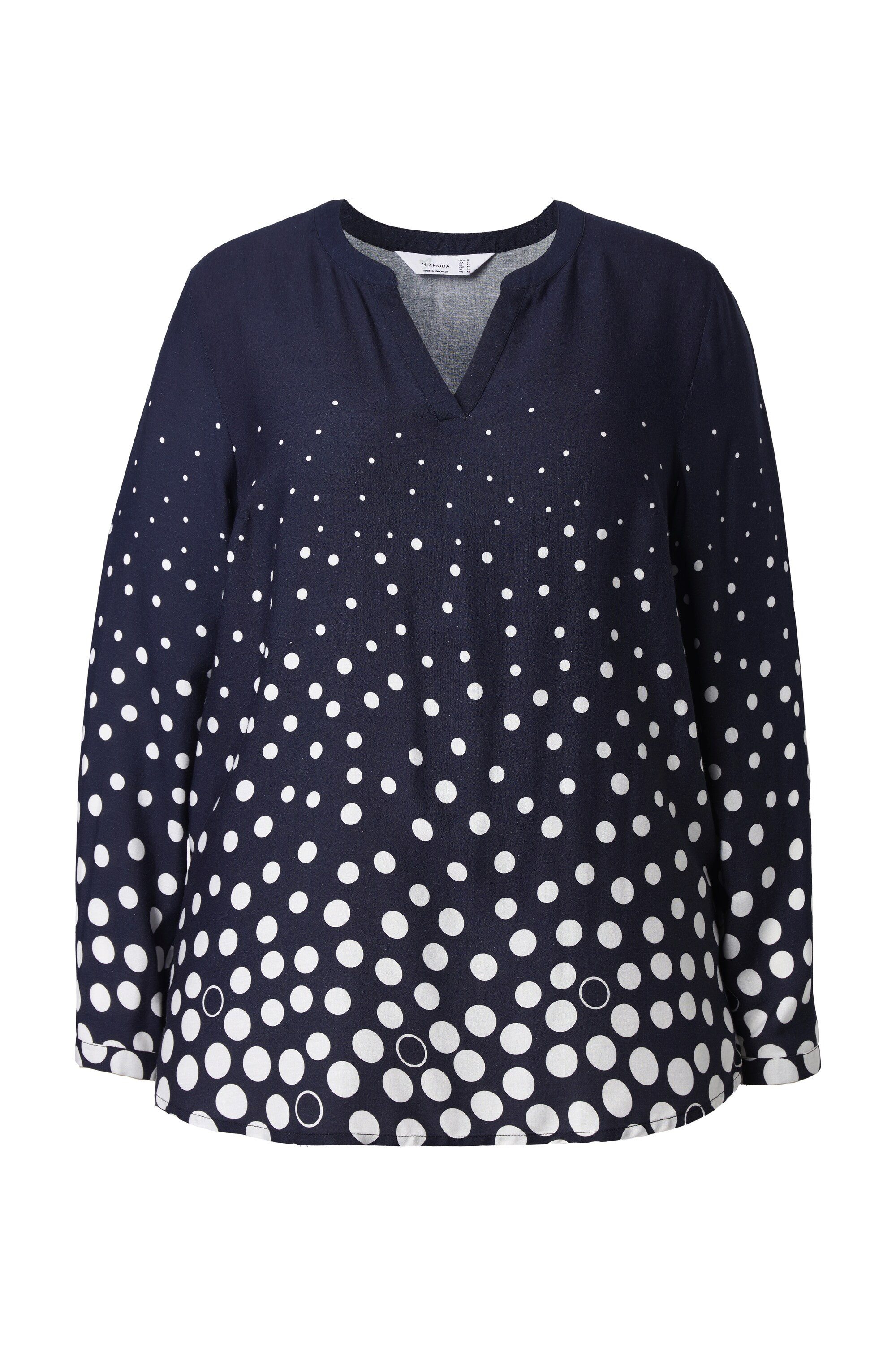 Longbluse Bluse Regular Fit Punkte-Verlauf Langarm
