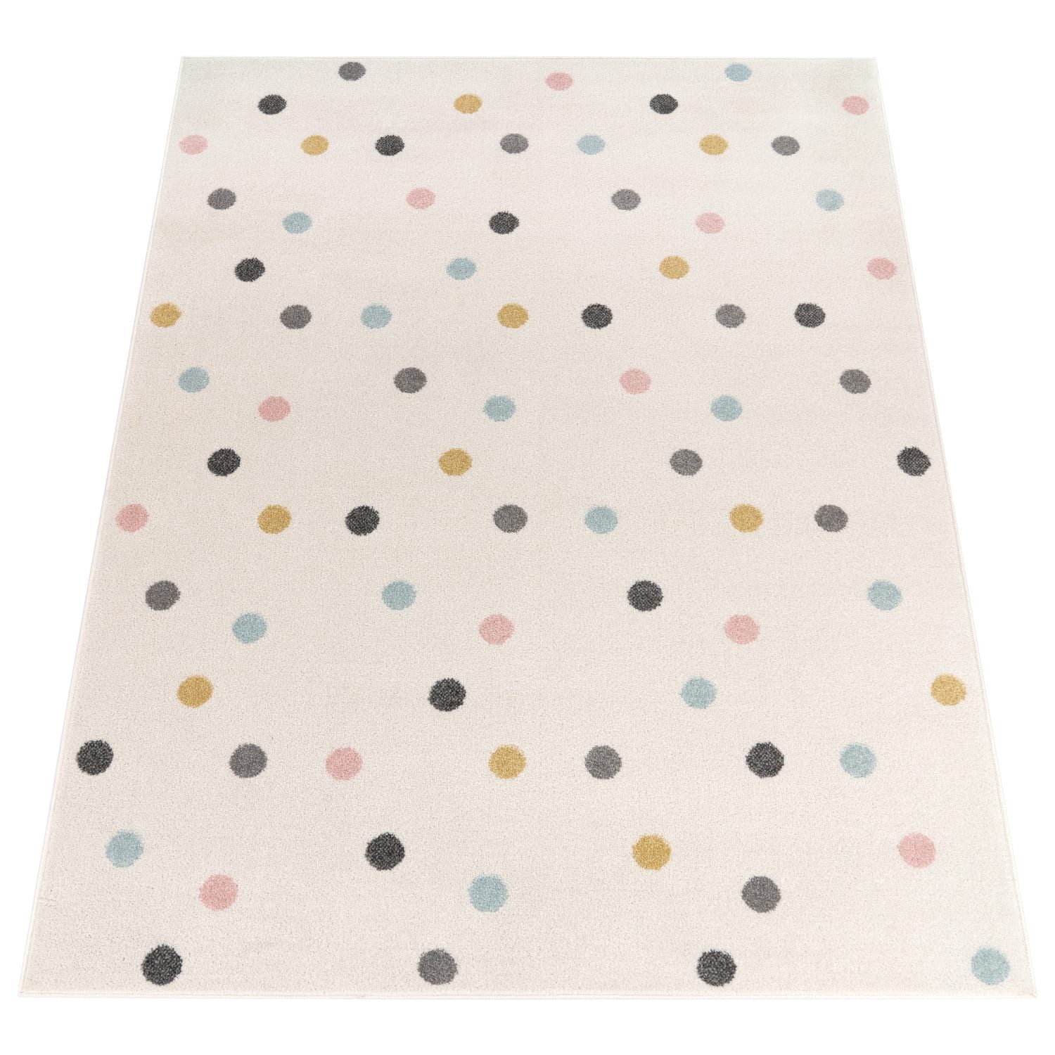 KADIMA DESIGN Kinderteppich Punkte Kinderzimmer schmutzabweisend Teppich Kinder, Läufer, Höhe: 13 mm, Florhöhe: 9 mm, Polypropylen, Läufer, 80x150, Mehrfarbig