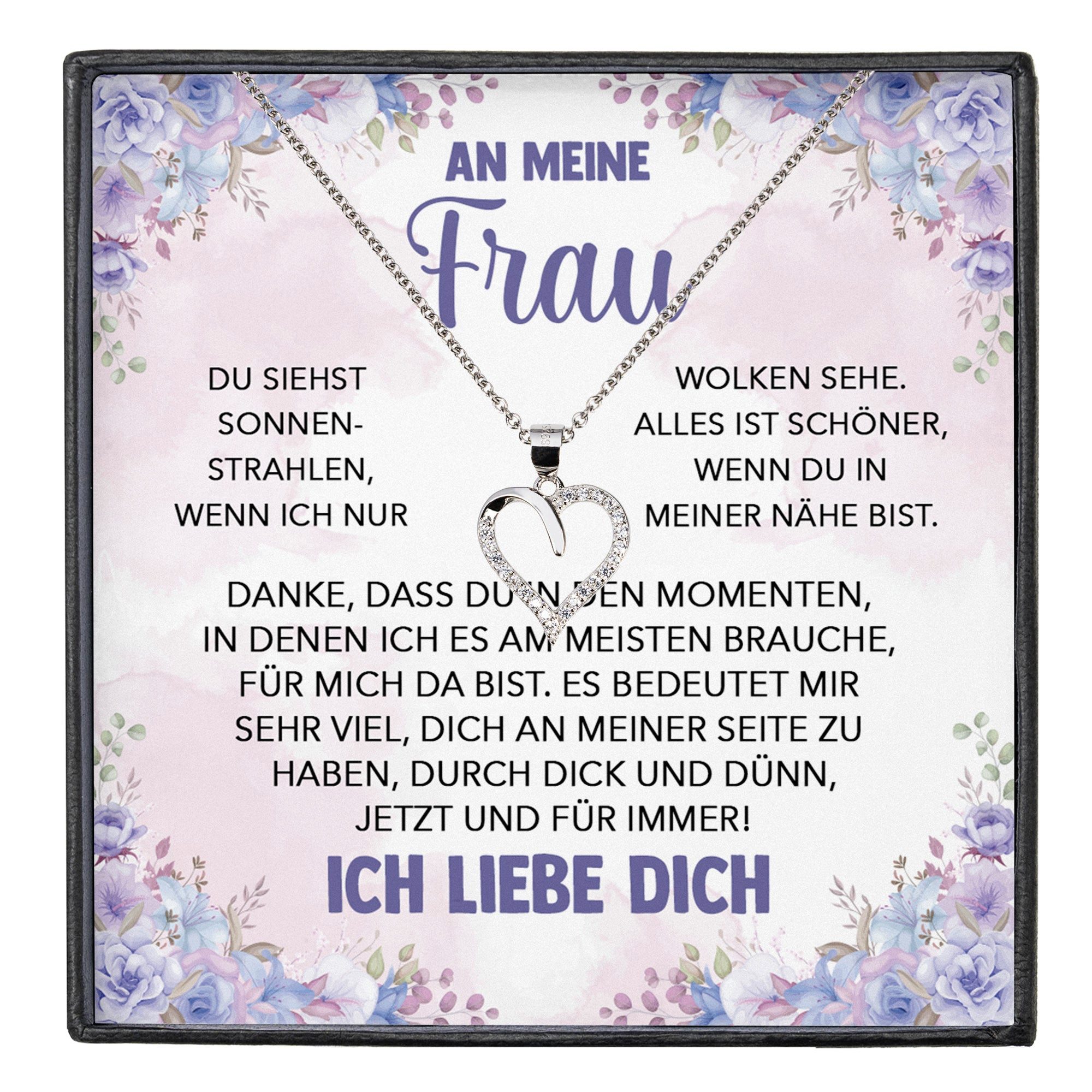 Valentinstagsgeschenk 22Feels Schmuckset An Meine Frau Ich Liebe Dich Geschenk Hochzeitstag Herz Kette Frauen (inkl. Geschenktasche, Karte, Poliertuch