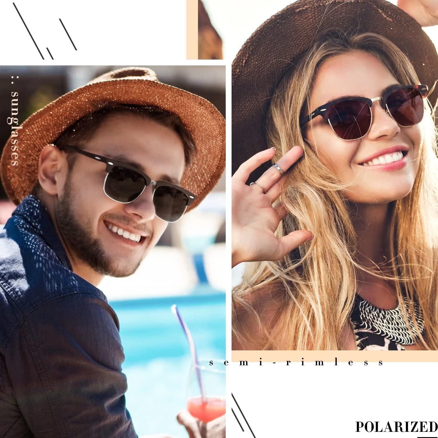 LuxusKollektion Retrosonnenbrille Polarisierte Sonnenbrille Retro Halbrahme günstig online kaufen