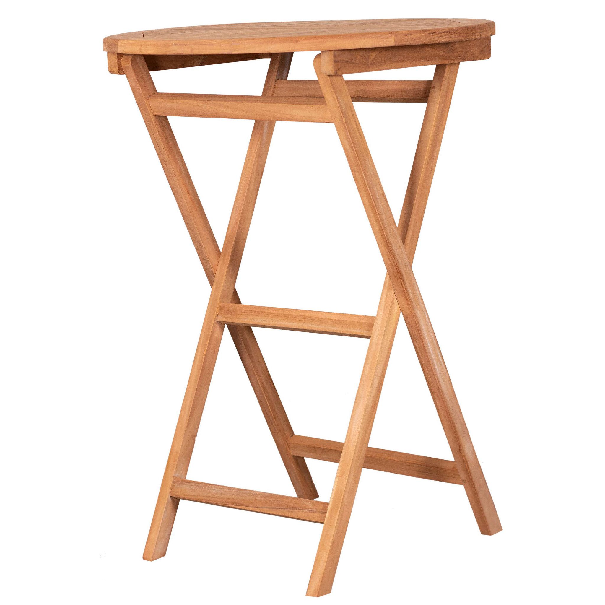 deVries Klapptisch deVries Teakholz Stehtisch Woodie Ø 80 cm - rund (1-St), feines Teakholz - platzsparend zusammenklappbar