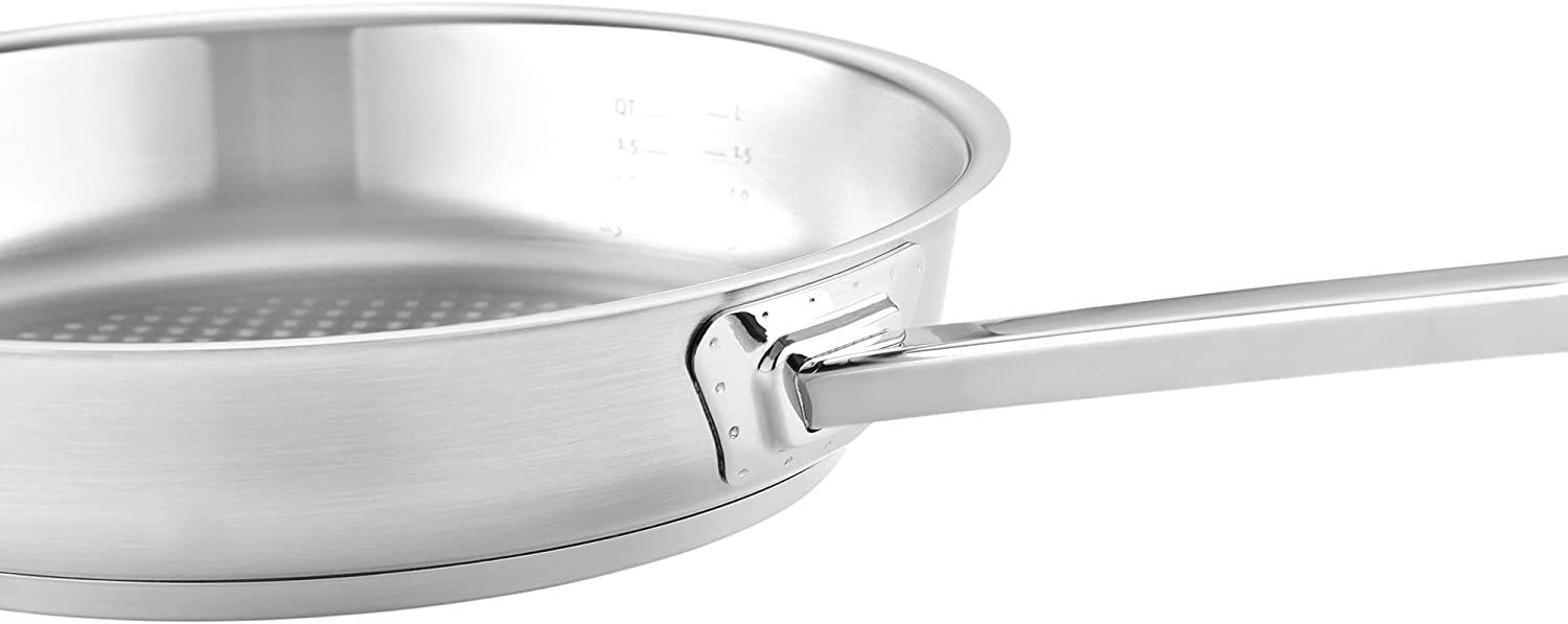 Fissler Bratpfanne ORIGINAL-PROFI COLLECTION® Edelstahl-Pfanne, Edelstahl 18/10 (1-tlg), mit breitem Schüttrand, Kaltmetallgriffen. Made in Germany – Bild 4 von 5