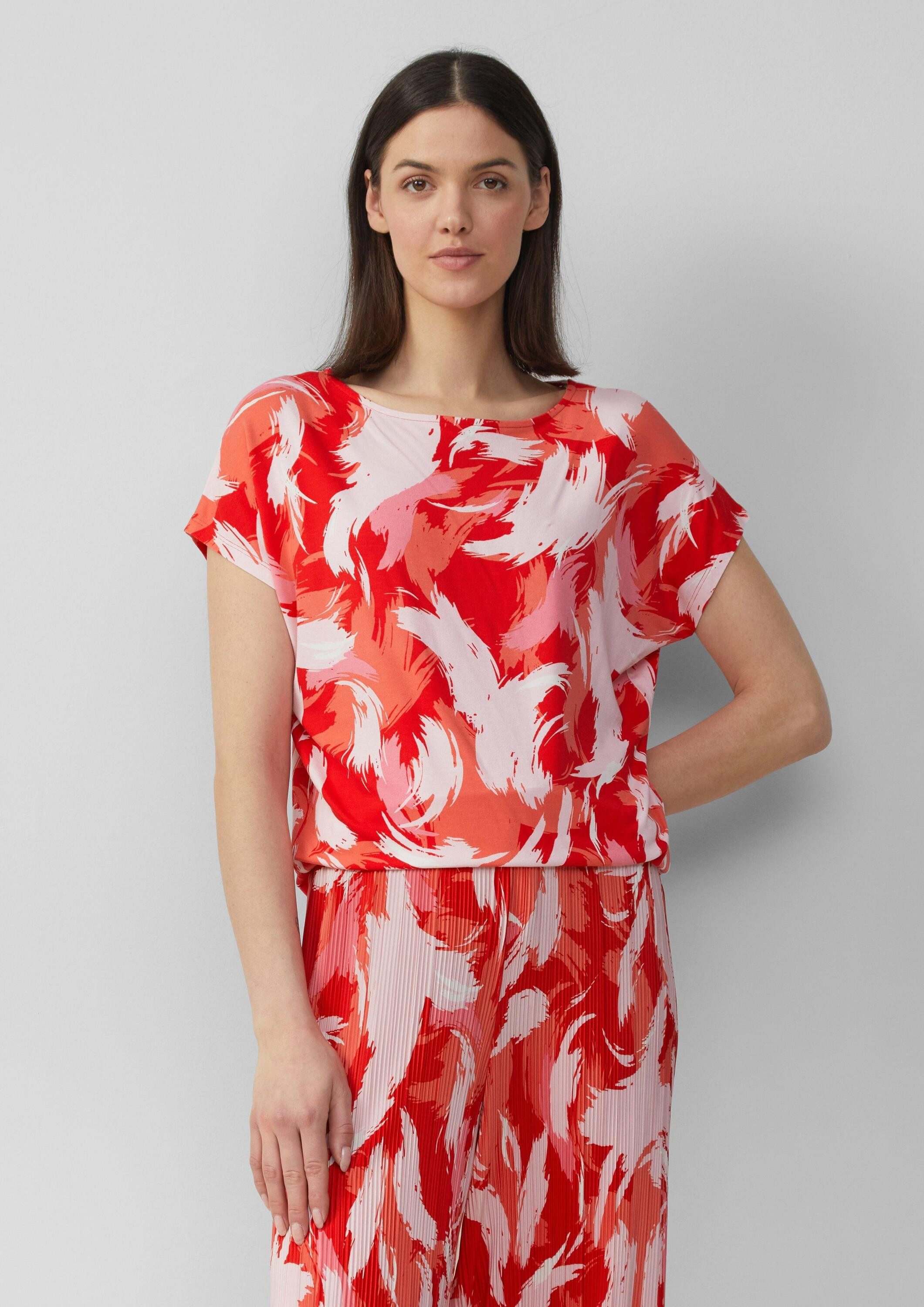 s.Oliver Kurzarmshirt T-Shirt Viskosemix-T-Shirt im Relaxed günstig online kaufen