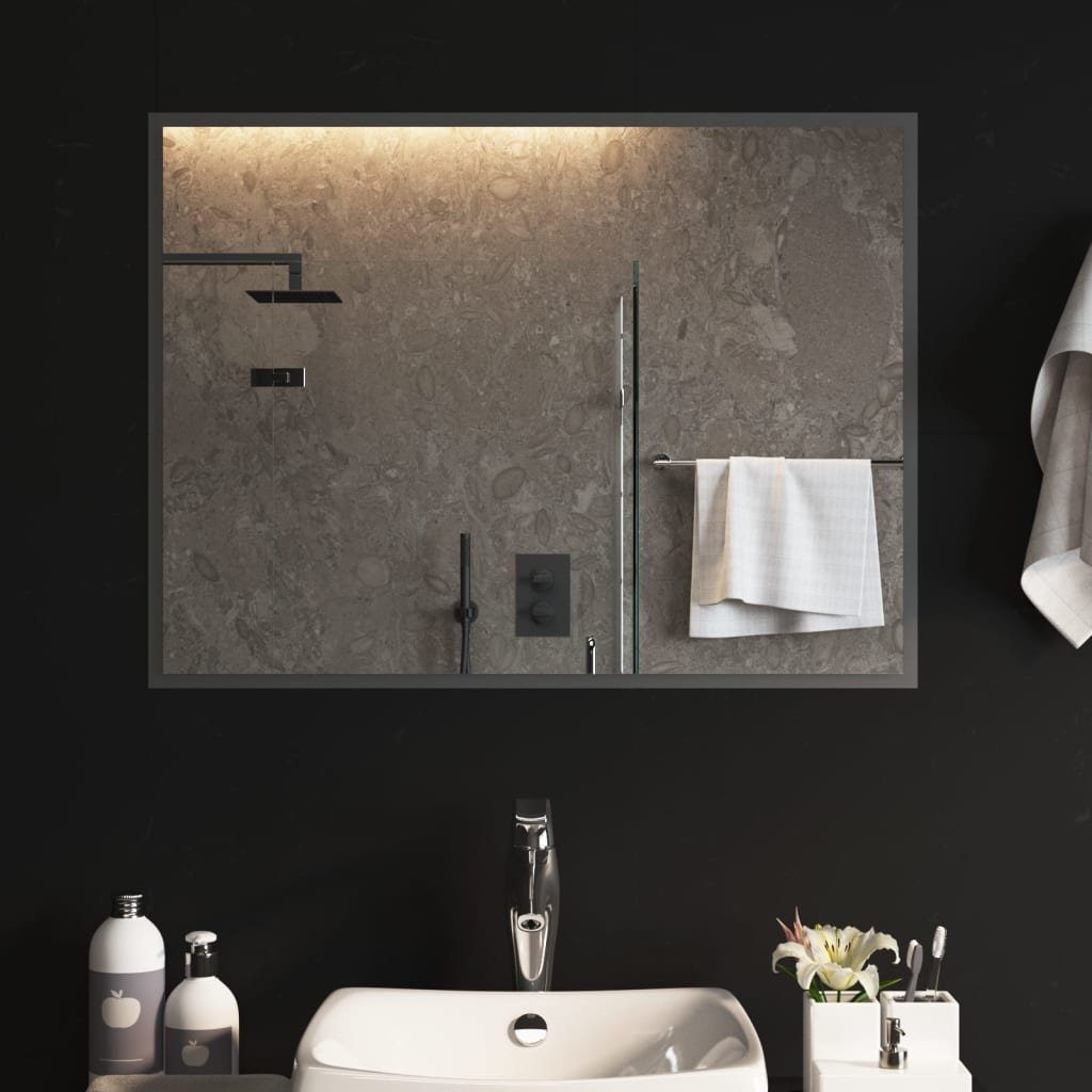 furnicato Wandspiegel 60x80 cm LED-Badspiegel