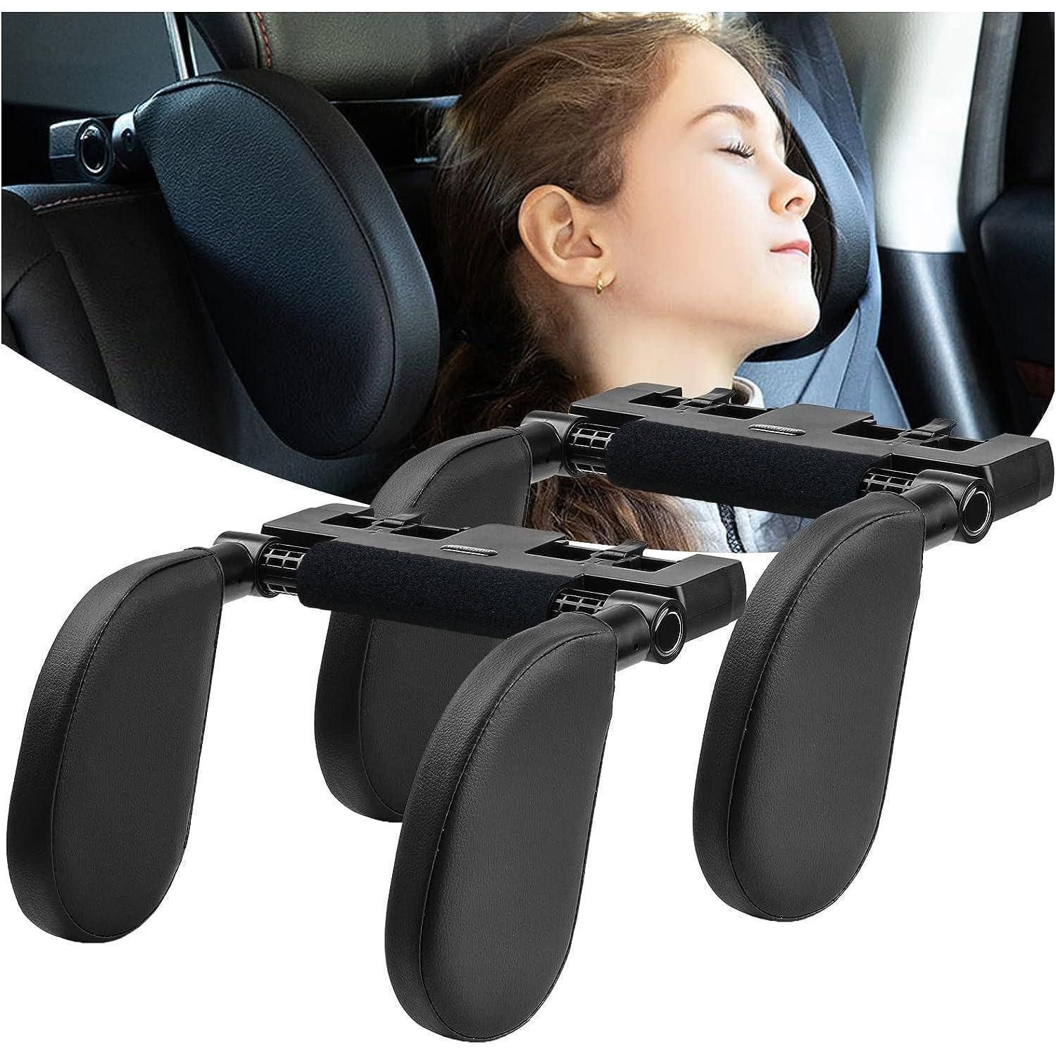 LuxusKollektion Nackenpolster Kopfstütze Auto Gedächtnisschaum Abnehmbar Schwarz×2 A05 PVC