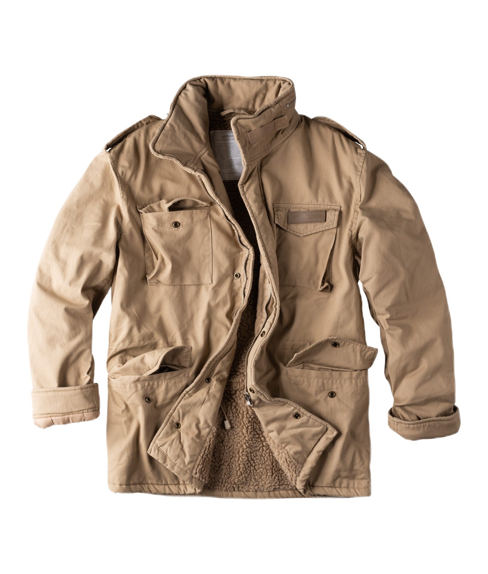 Surplus Raw Vintage Fieldjacket PARATROOPER Winter Jacket Winterjacke, beige