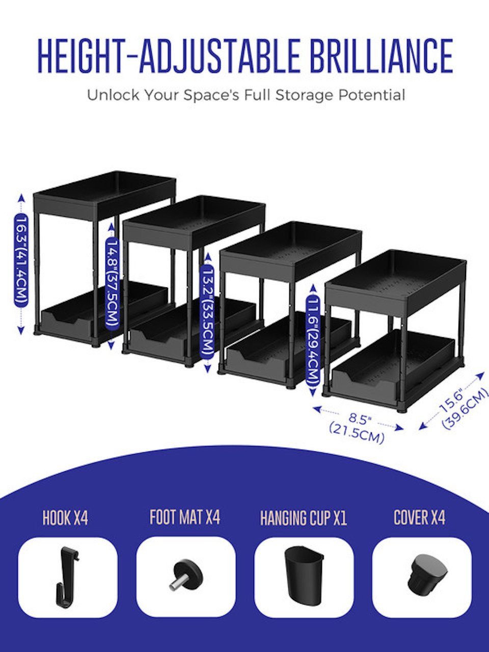 Blauesmeer Küchenregal Spülschrank Regal, Unterschrank Organizer, günstig online kaufen