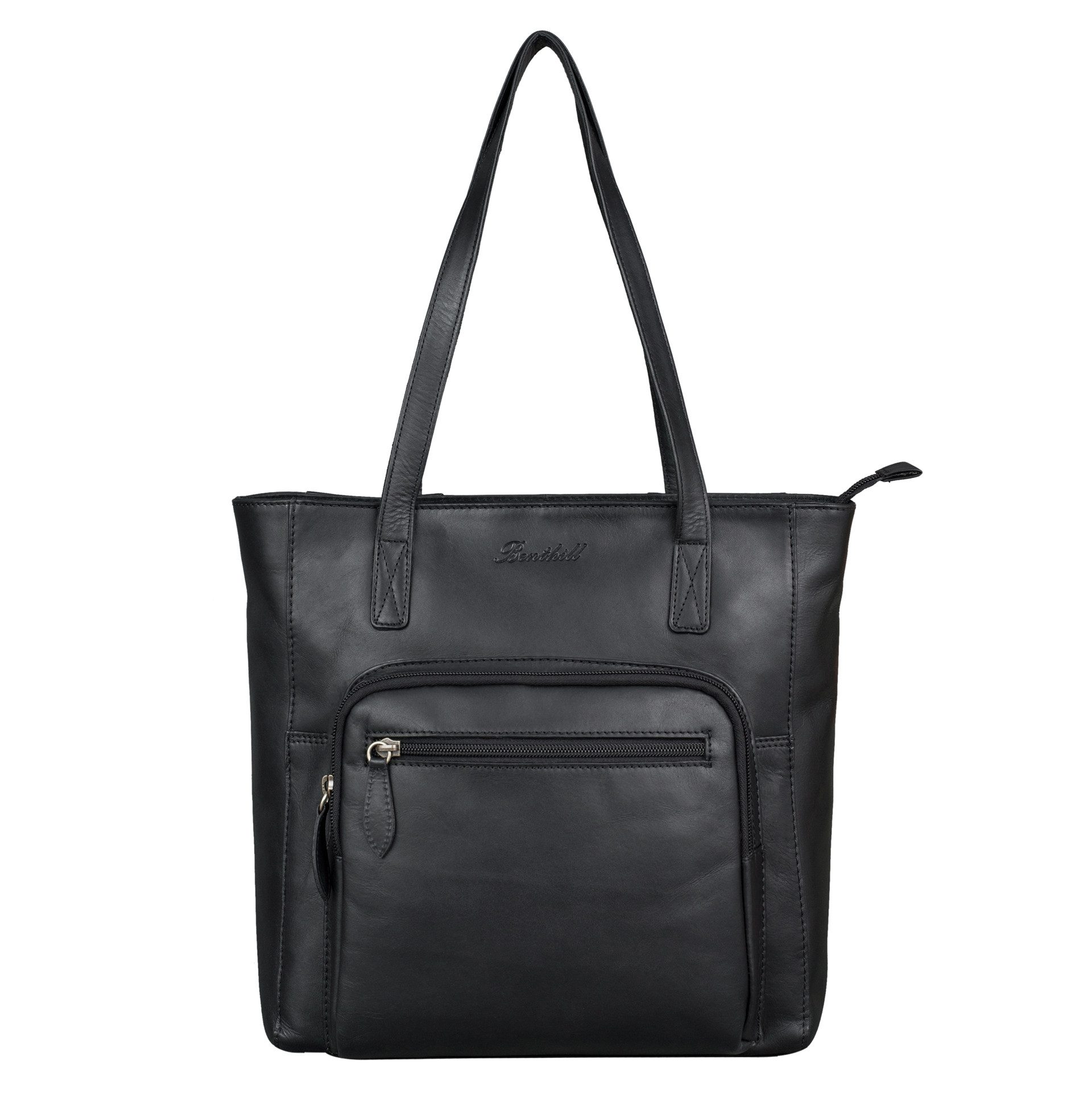 Benthill Shopper Damen Echt Leder Handtasche Tasche Schultertasche Vintage Umhängetasch, Reißverschlussfach – Bild 2 von 5
