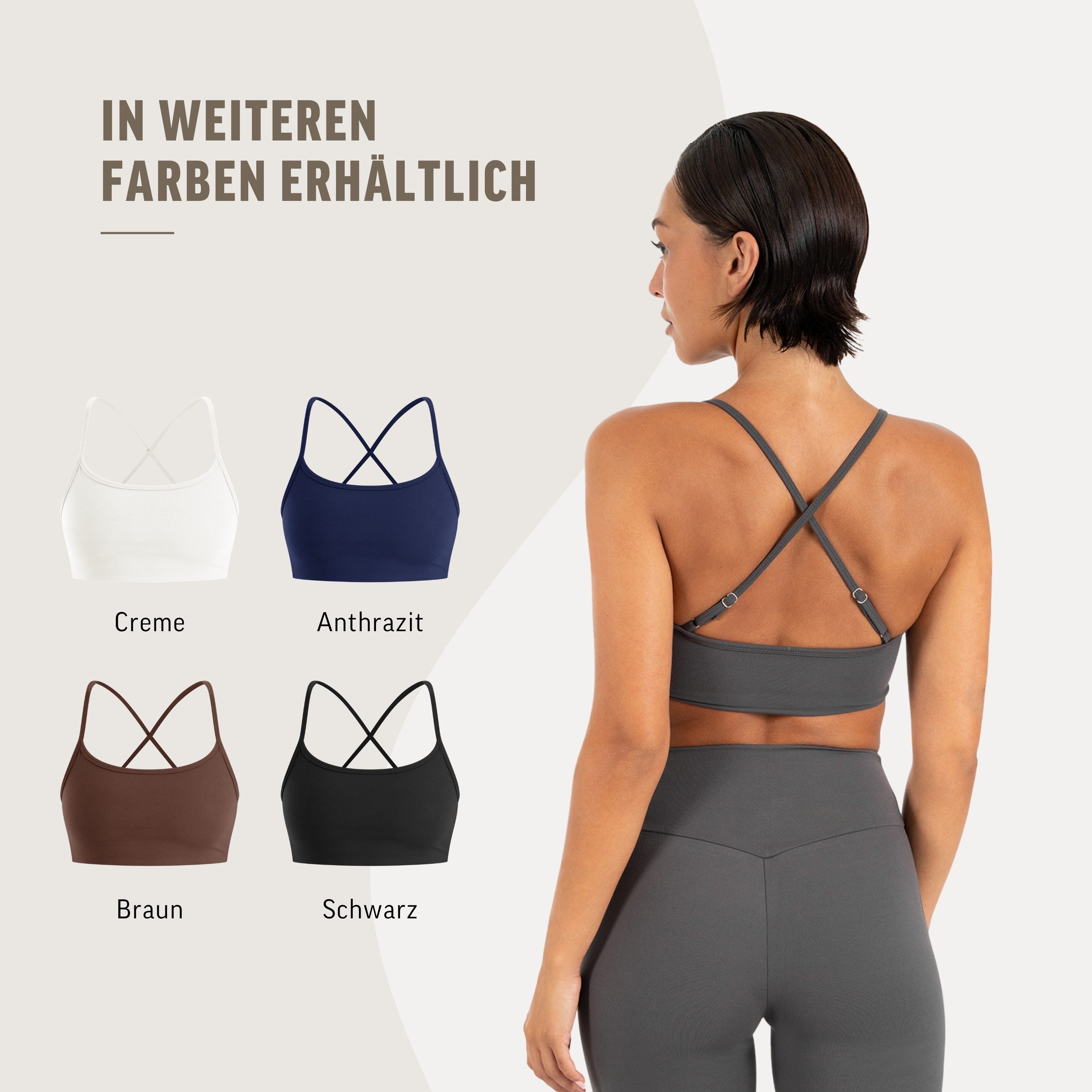 Smilodox Sport-BH Suvi Damen, Bustier, Slim Fit, Fitness Top, Performance Rundhals, Stretch Support, Performance Material, Gym, Yoga – Bild 4 von 5