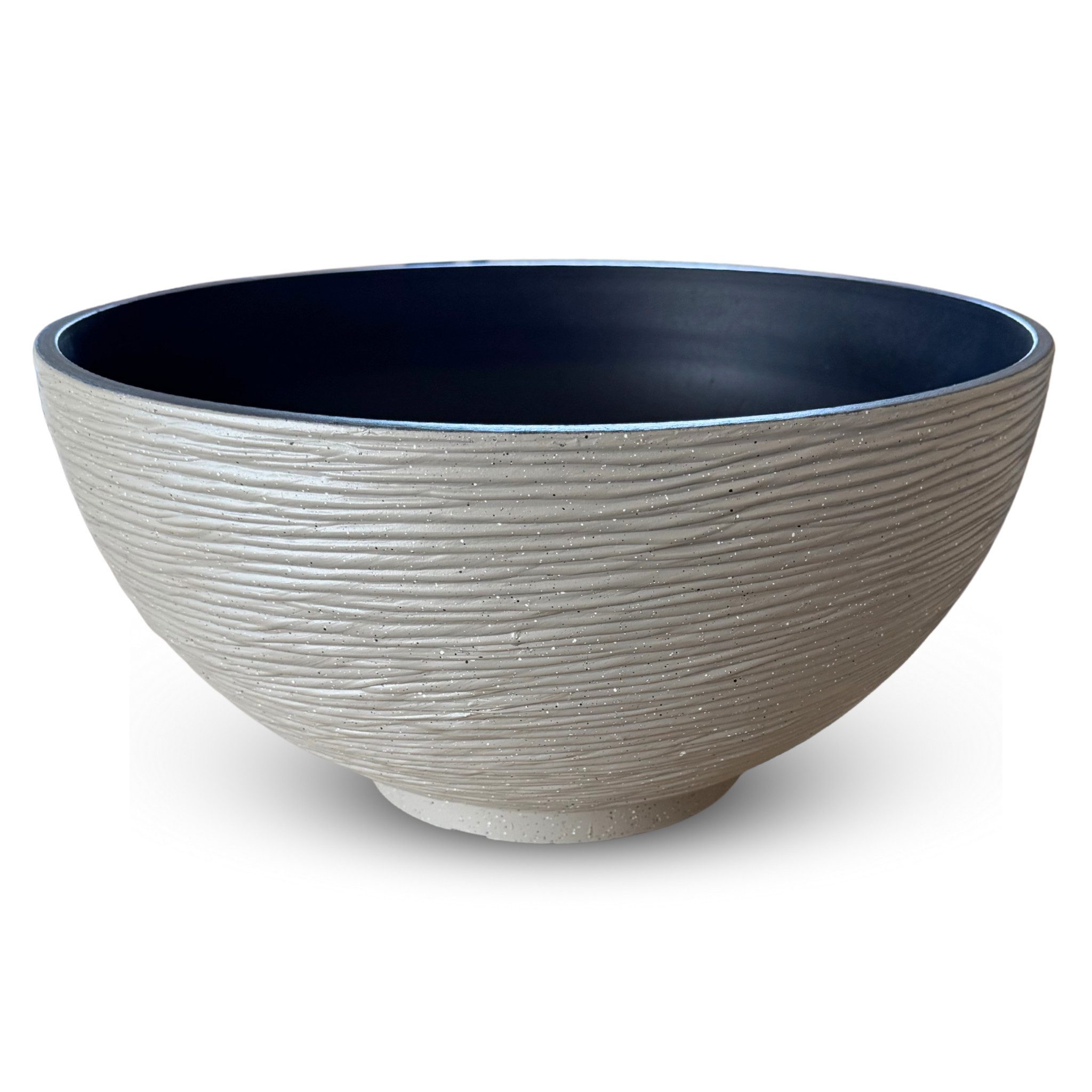 matches21 HOME & HOBBY Blumentopf Große Pflanzschale für draussen in 45 x 23 cm Steinoptik sand (1 St), Wetterfeste Deko-Schale als Blumenschale Brunnenschale