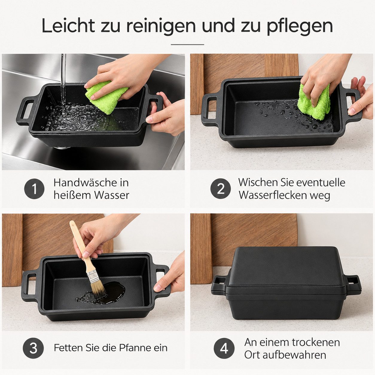 GLIESE POWER Brotbackform 23 cm – Gusseisen Topf zum Brotbacken, Gusseisen-Brotbackform 23 cm – gleichmäßige Hitze, knusprige Kruste – Bild 5 von 5