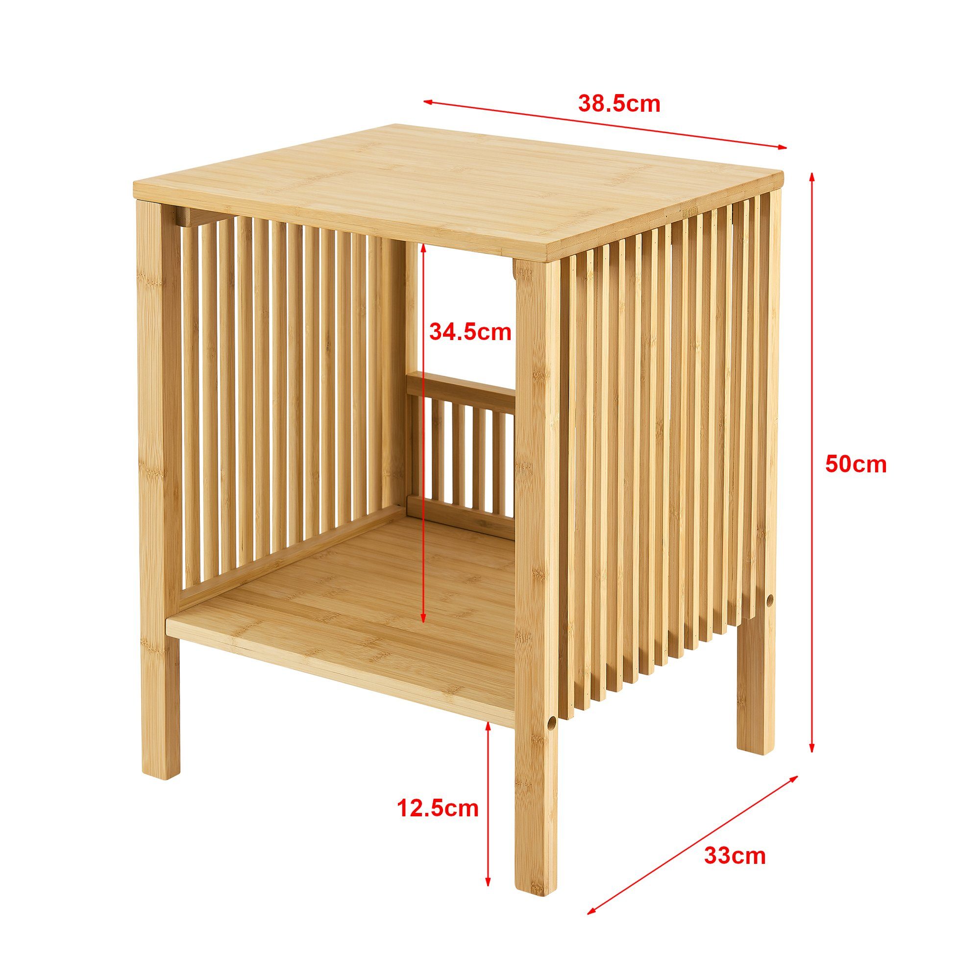 en.casa Beistelltisch (1-St), »Varde« 50 x 39 x 33 cm Bambus – Bild 3 von 5