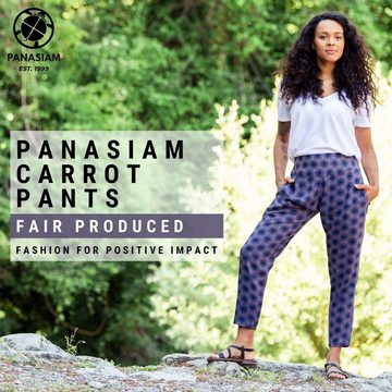 PANASIAM Relaxhose Carrot Pants geometrix aus 100% Baumwolle Damenhose mit japanischen Mustern oder heiliger Geometrie bedruckt bequeme Sommerhose