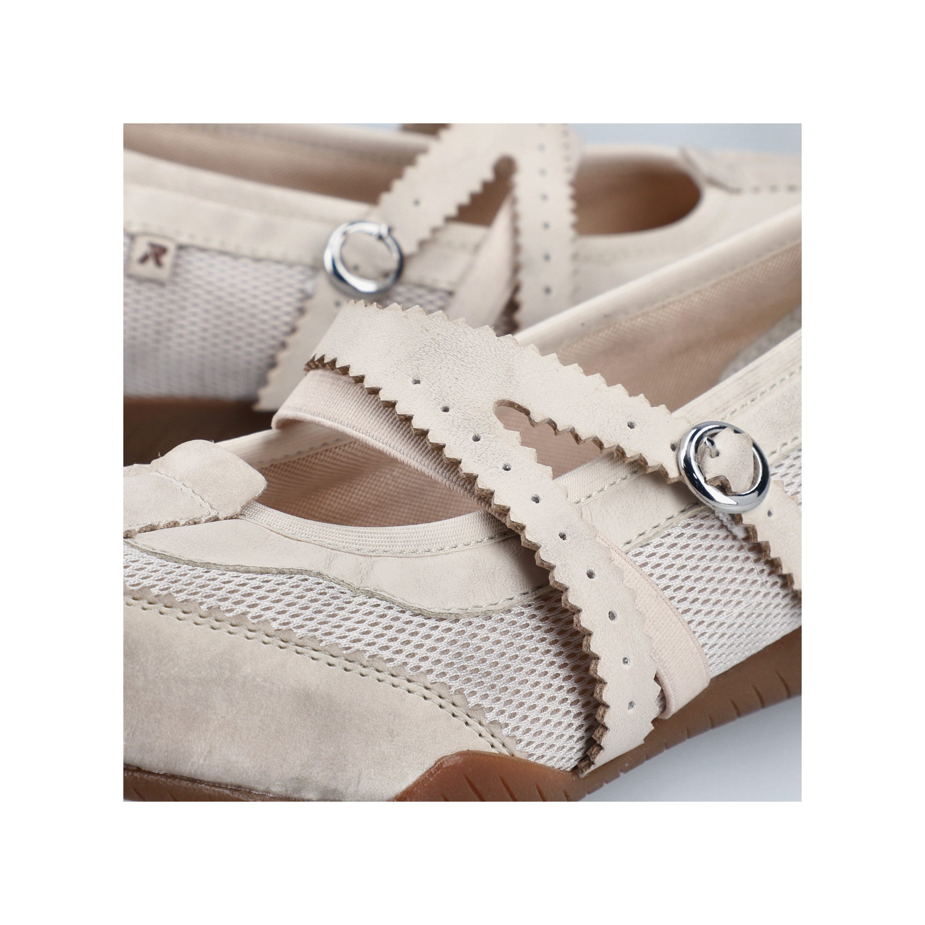 Rieker Riemchenballerina Schlupfschuh, Flats, Slipper mit Mesheinsatz