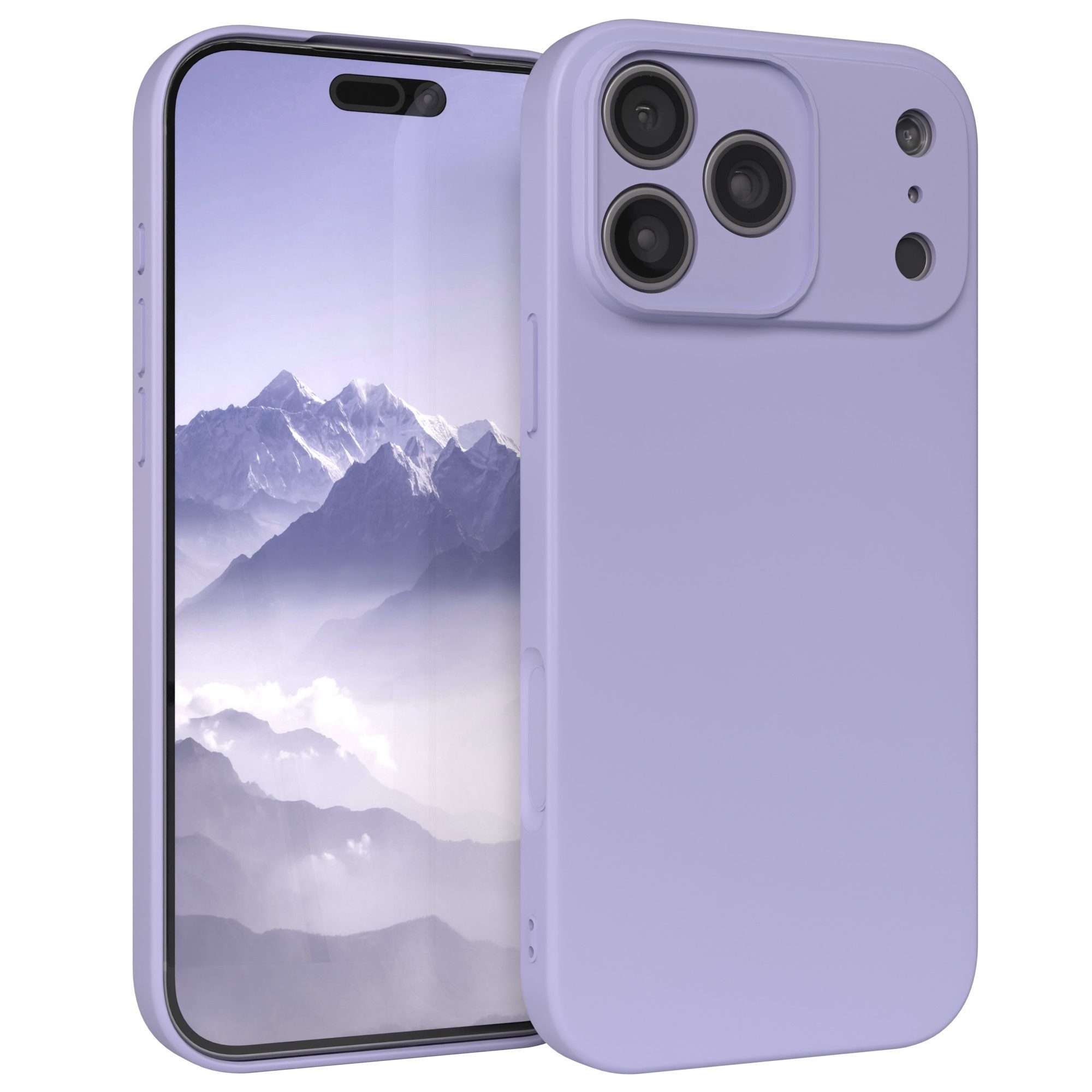 EAZY CASE Handyhülle für Apple iPhone 17 Pro Max Hülle Silikon 6,9 Zoll, Silikonhülle stoßfest Smart Slimcover Case Dünn Blau Lila
