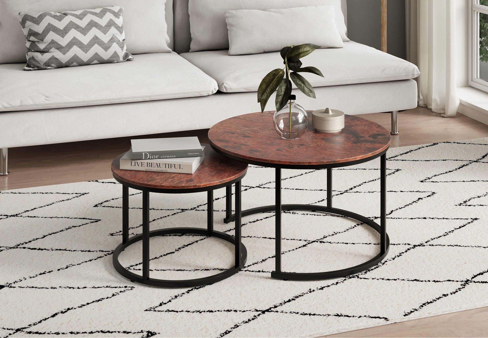 Home Collective Couchtisch 2er Set aus Holz, Wohnzimmertisch Modern (Büro B günstig online kaufen