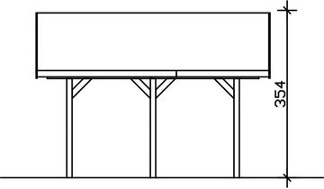 Skanholz Doppelcarport Wallgau, BxT: 620x500 cm, 215 cm Einfahrtshöhe, 620x500cm, schwarze Schindeln