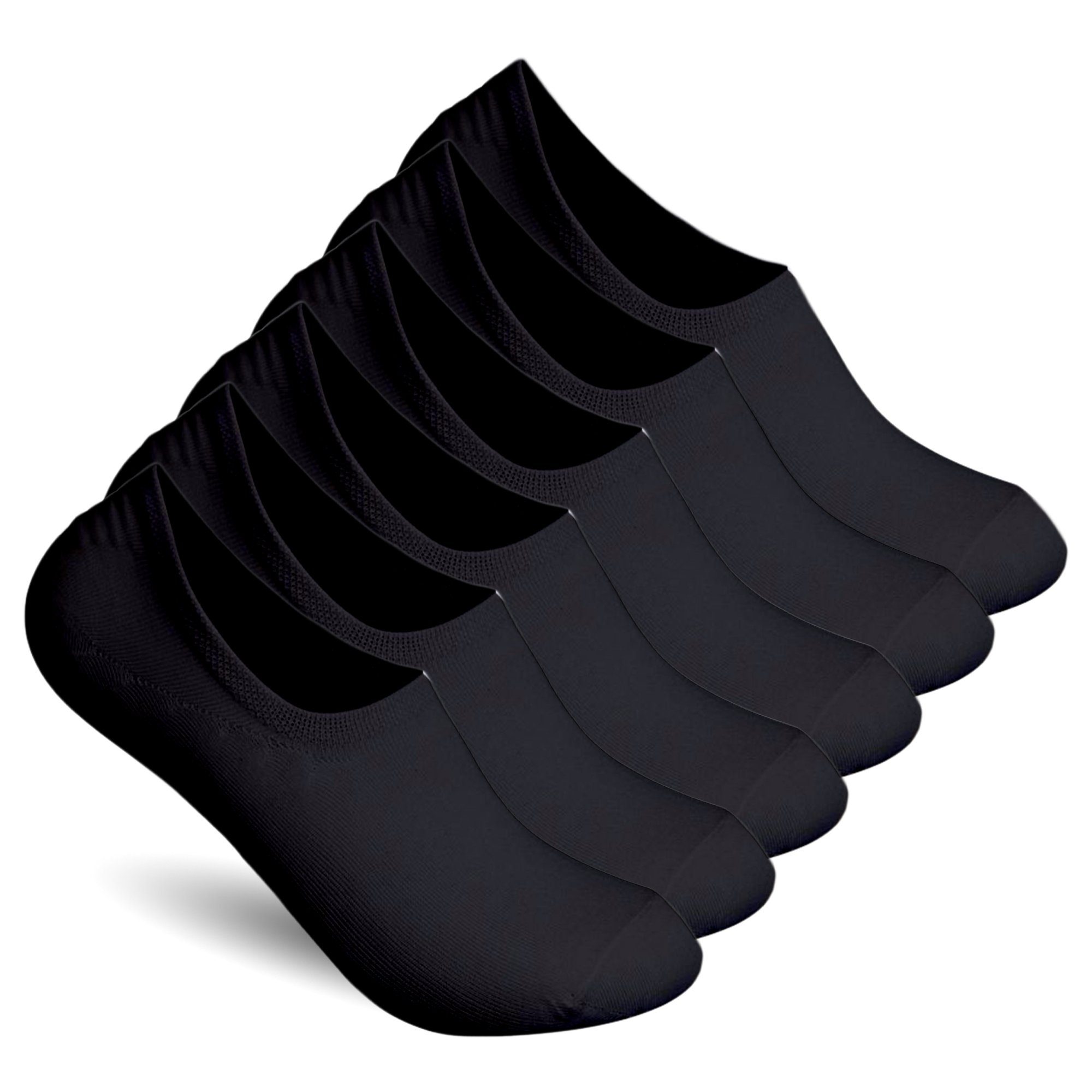 TEXEMP Füßlinge 6 - 18 Paar Invisible Sneaker Socken Damen & Herren Gekämmte Baumwolle (Packung, 6-Paar) Unsichtbar & Rutschfest in den Schuhen