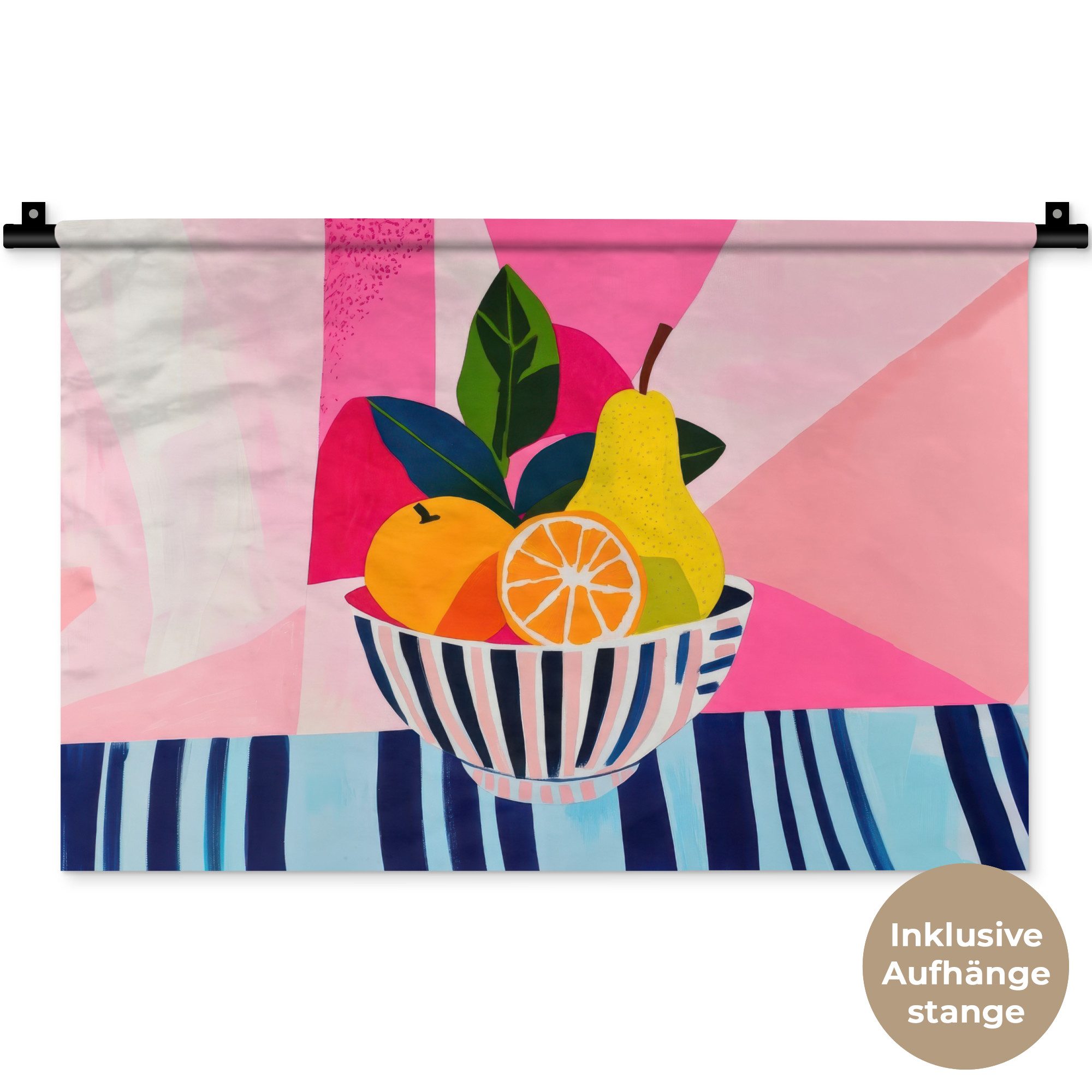 MuchoWow Wandteppich Obst - Abstrakter Hintergrund - Rosa, Rechteckig, Höhe: 3 mm, Wandteppich für Wohnzimmer, Schlafzimmer, 60x40 cm