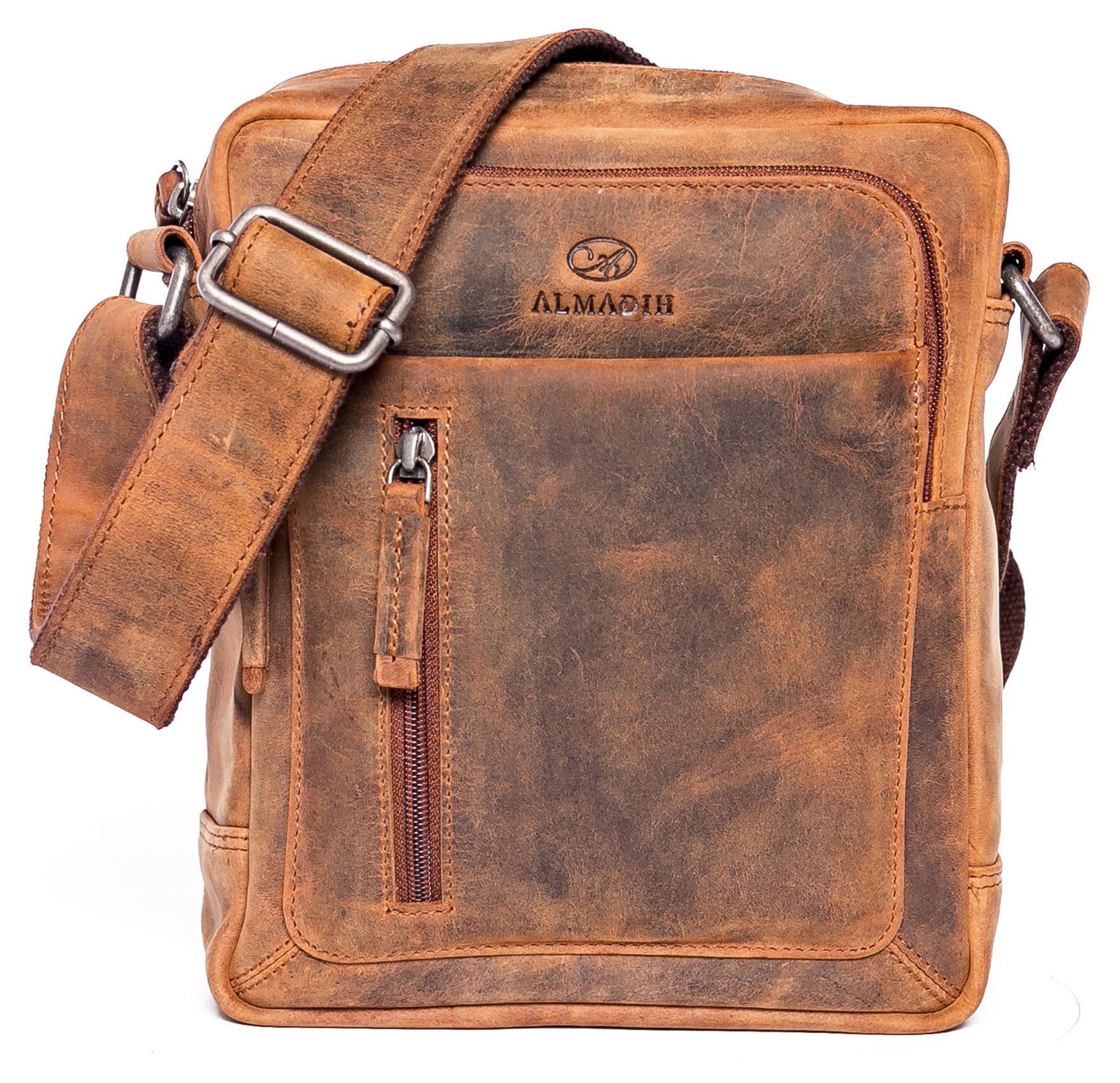 ALMADIH Umhängetasche Leder Herren klein FINN Ledertasche – Kompakte Messen günstig online kaufen
