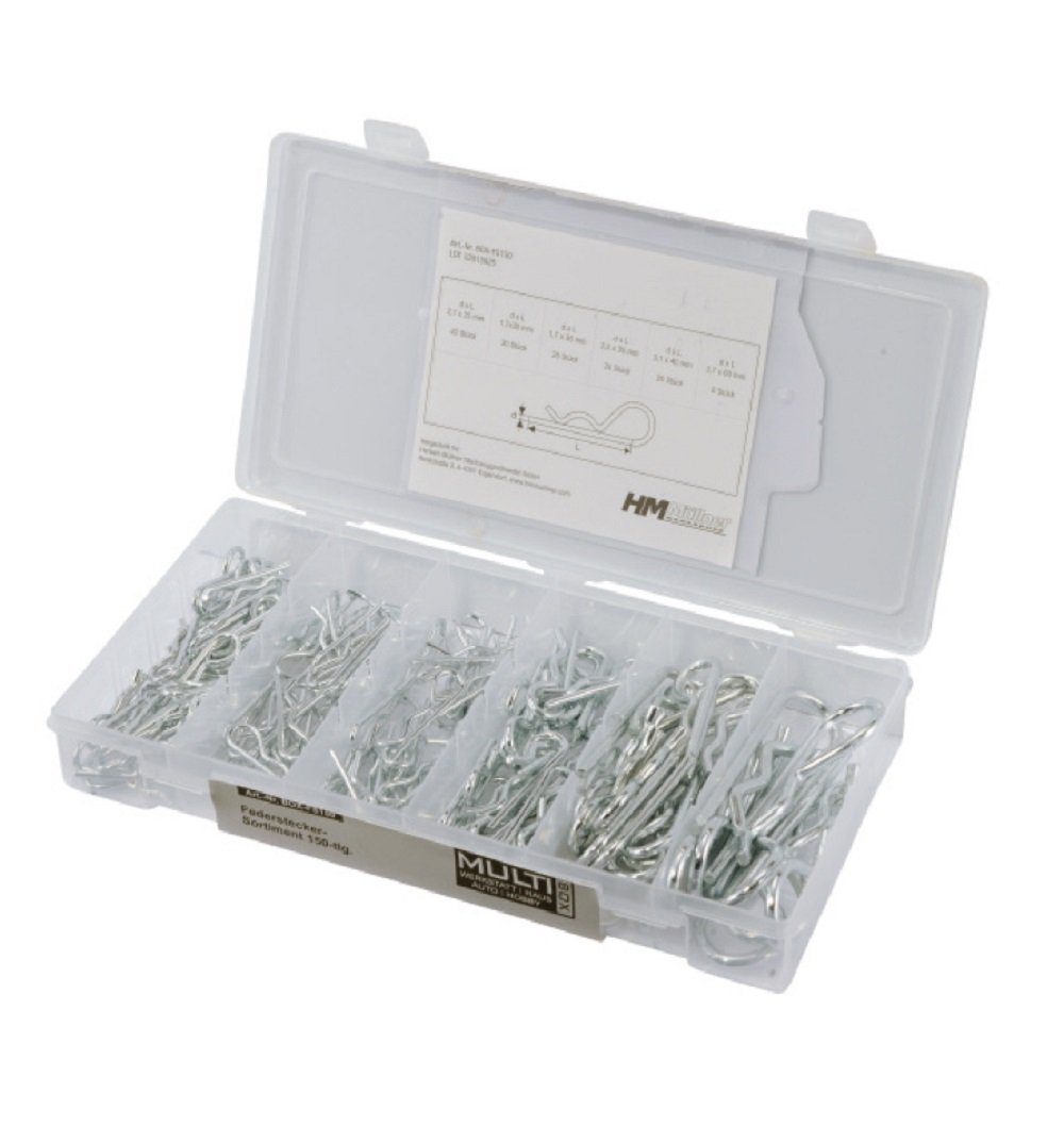 Werkstatt-Set HM Federstecker Sortiment 150-tlg Splint Box-FS150