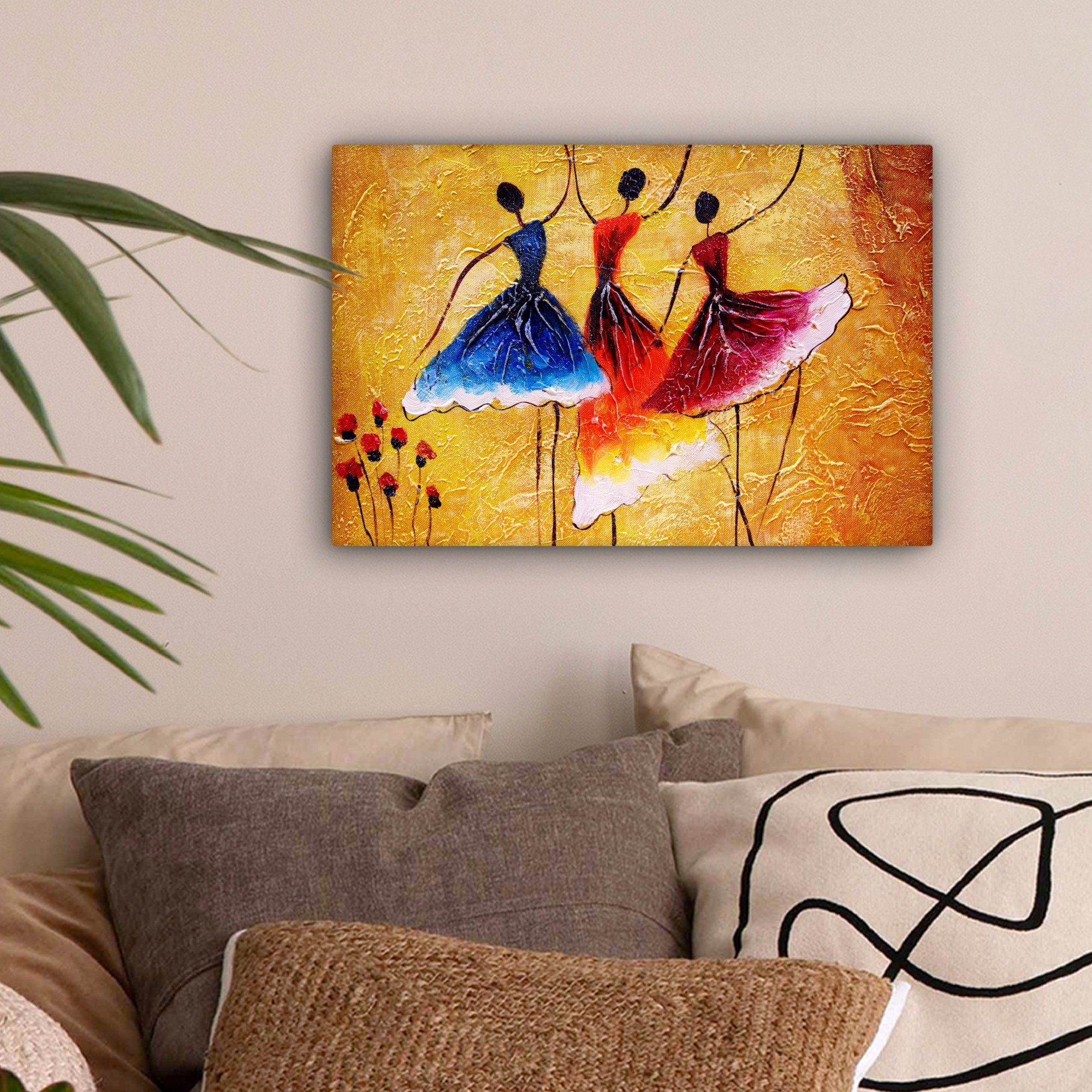 OneMillionCanvasses® Leinwandbild Kunstdrucke - Frauen - Kleid - Öl, Fotodr günstig online kaufen