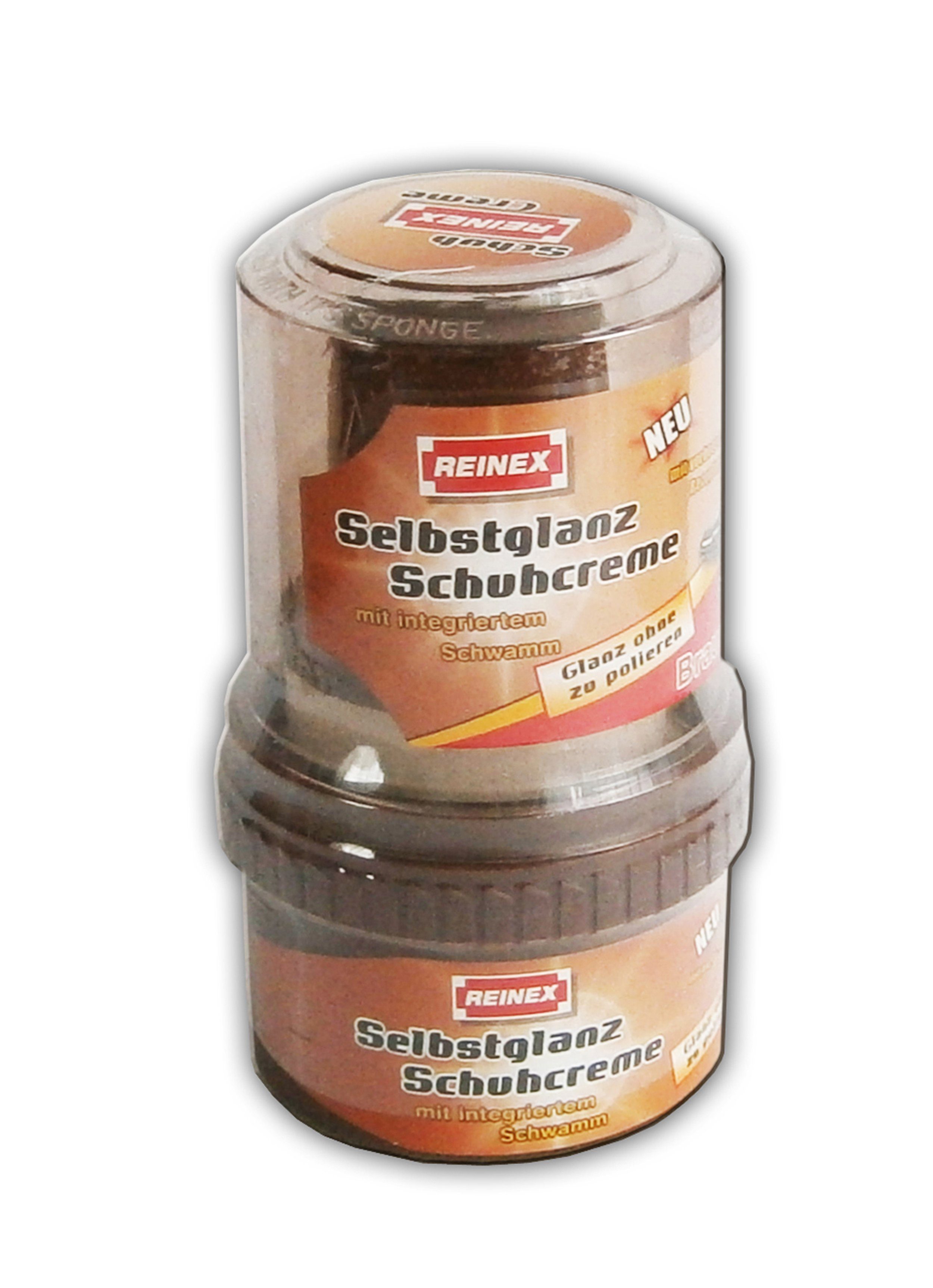 Reinex SCHUHCREME SELBSTGLANZ 50ml mit Schwamm Schuhpflege 19 (Braun) Schuhcreme, Средства по уходу за обувью Schuhglanz Schuh Pflege Glanz Creme