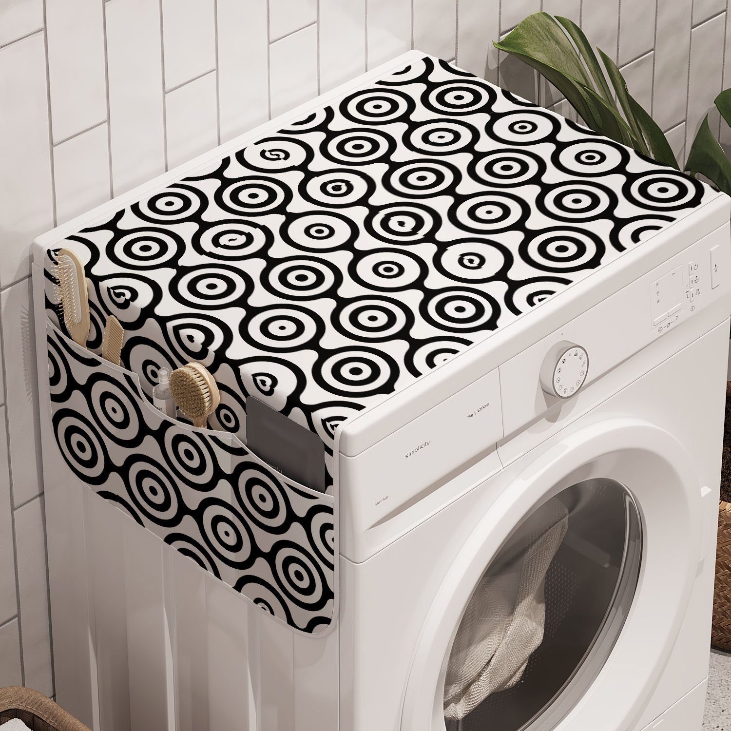 Spiral Trockner, Geometrische Badorganizer für Waschmaschine Abakuhaus und Szene Abstrakte Anti-Rutsch-Stoffabdeckung Kunst