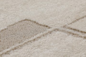 Teppich Ingvar, Wecon home, Höhe: 18 mm, Moderner, weicher Kurzflorteppich mit Hoch-Tief Struktur, Naturtönen
