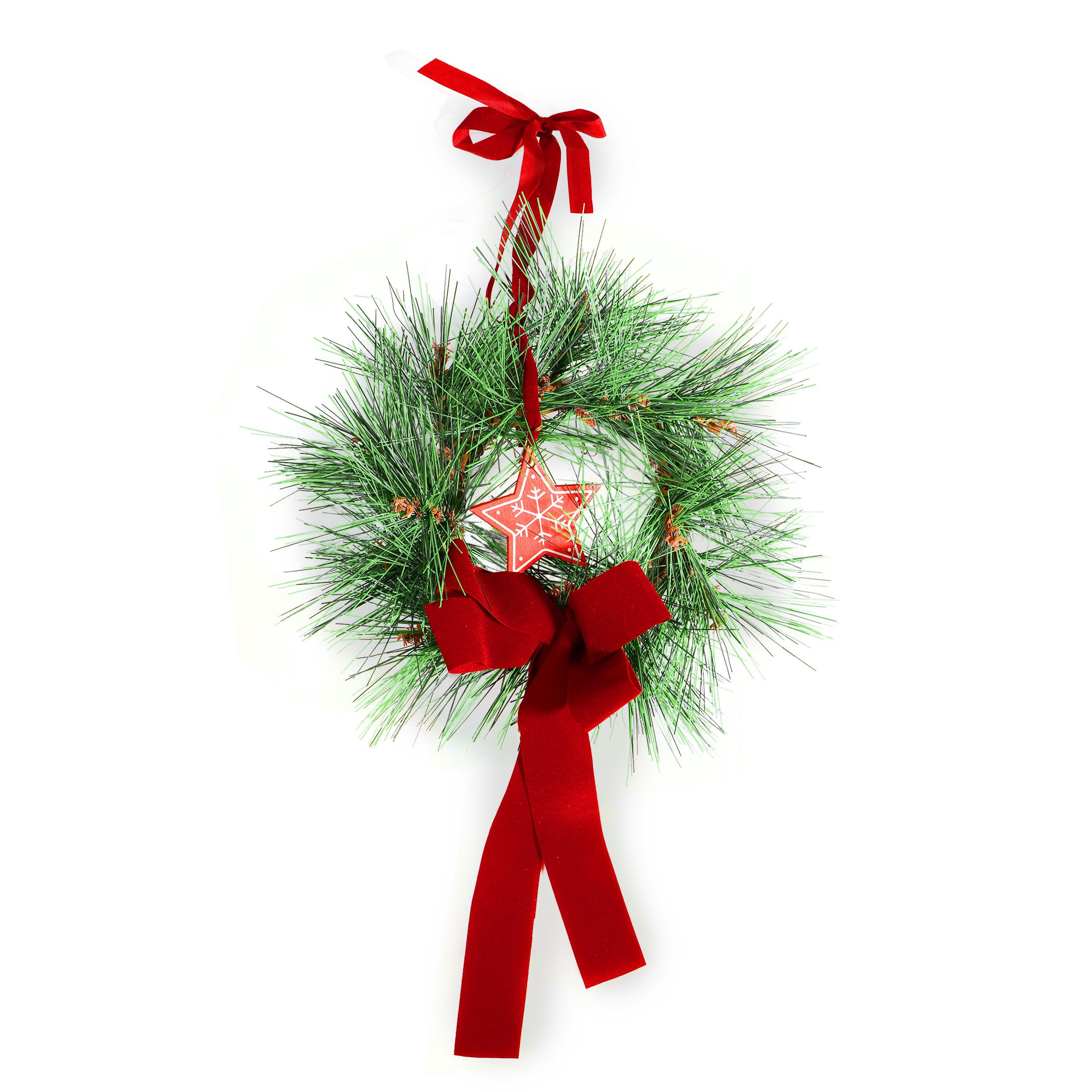 Gartenpirat Adventskranz Weihnachtskranz Türkranz künstlich, Tür & Fenster, Kiefer-Optik, Naturgetreue Tannenoptik, wiederverwendbar, individuell dekorierbar