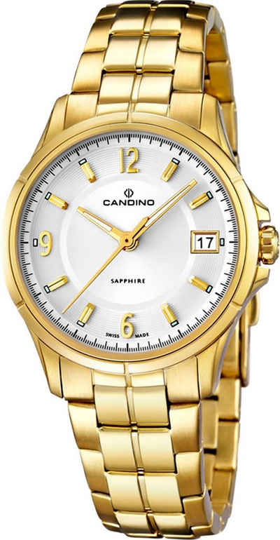 Candino Quarzuhr »UC4535/1 Candino Damen Uhr Analog C4535/1«, (Analoguhr), Damen Armbanduhr rund, Edelstahl Gelbgold PVD Beschichtungarmband gold, Casual