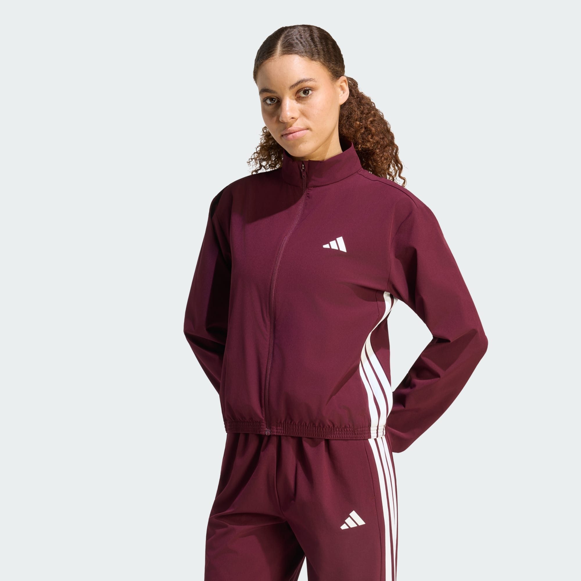 adidas Performance Trainingsjacke TRAIN ESSENTIALS 3-STREIFEN WOVEN WARM-UP JACKE (1-St)