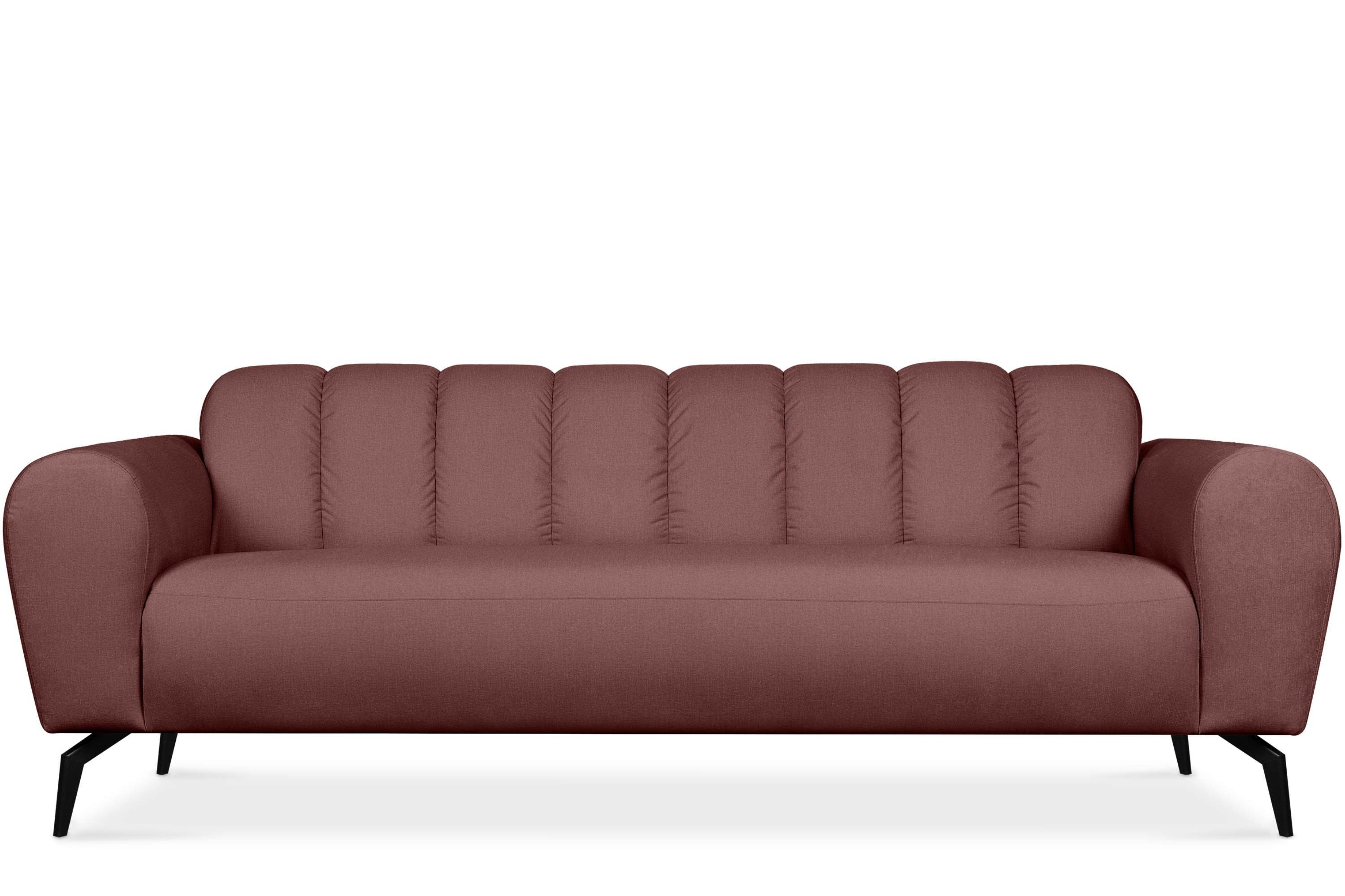 Konsimo Sofa RUBERO Sofa 3 Sitzer, modernes Design, Gewebe mit wasserabweisenden Eigenschaften rosa | rosa